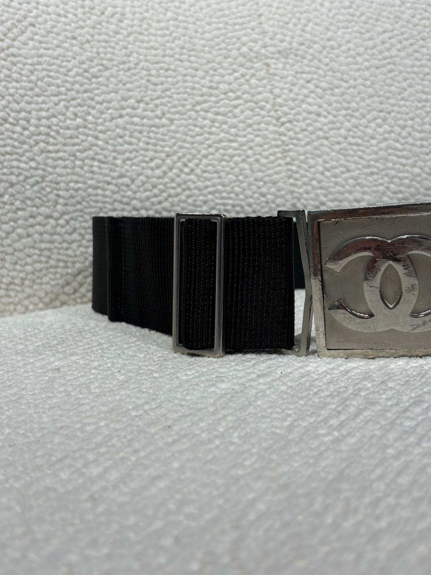 Chanel Belt – Black Canvas with Silver CC Buckle - Sport Line