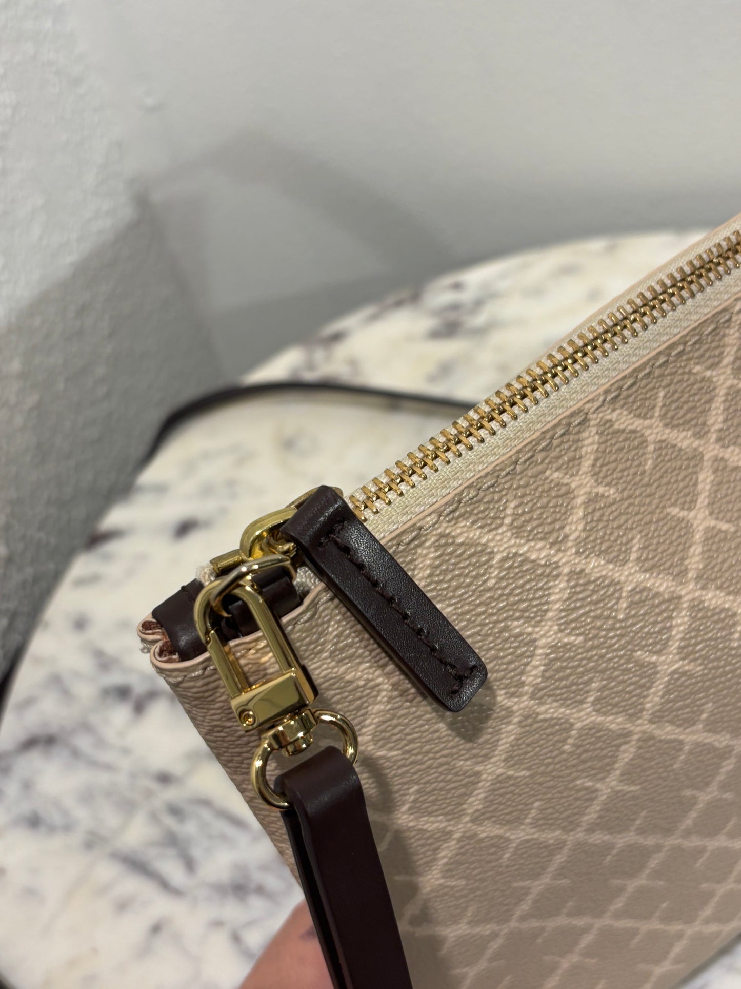 Malene Birger - Shoulder Bag  - Beige Monogram - Medinas Wardrobe