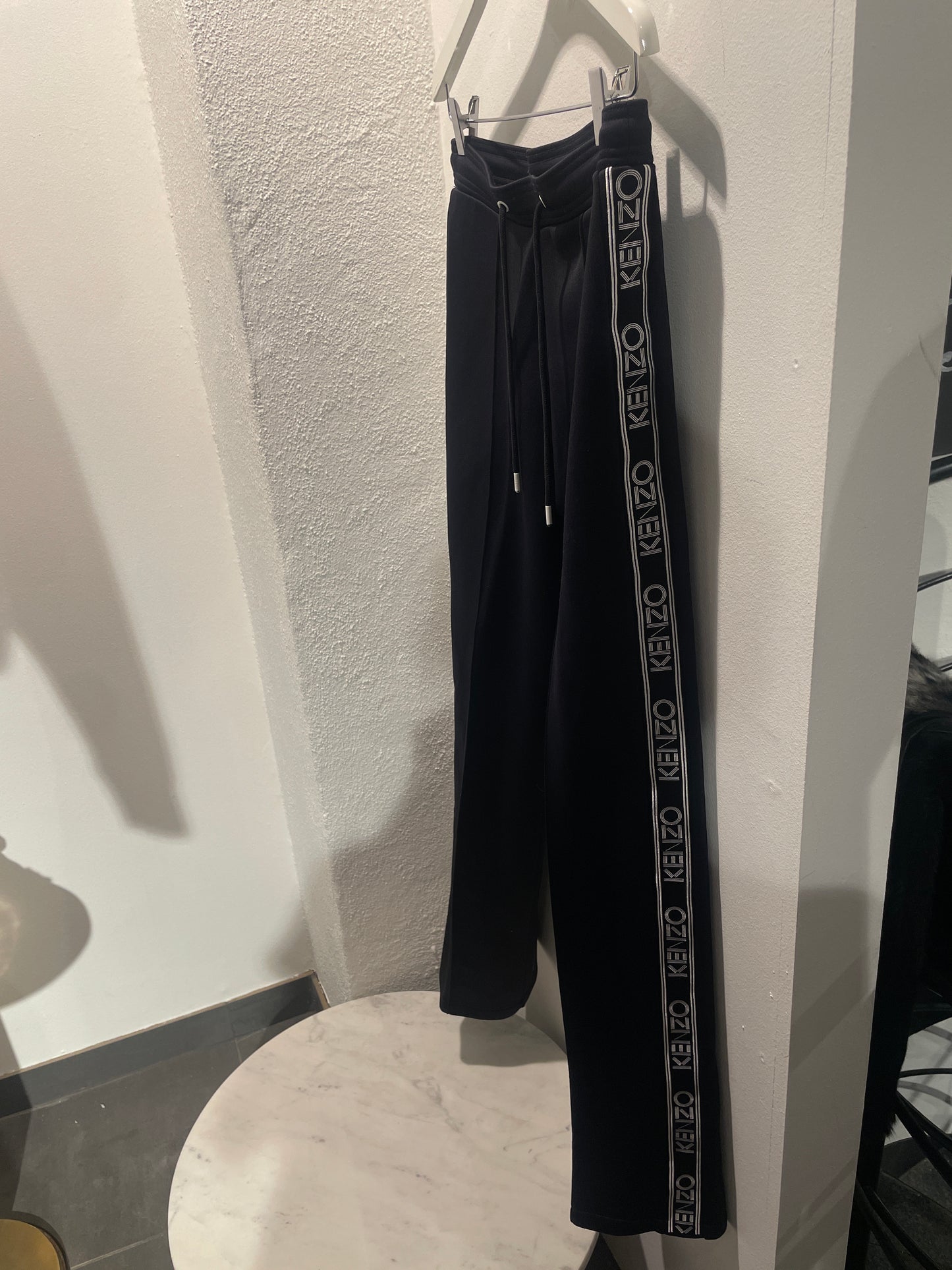 Kenzo – Paris Logo Side-Stripe Trackpants (Black/White) - S/M