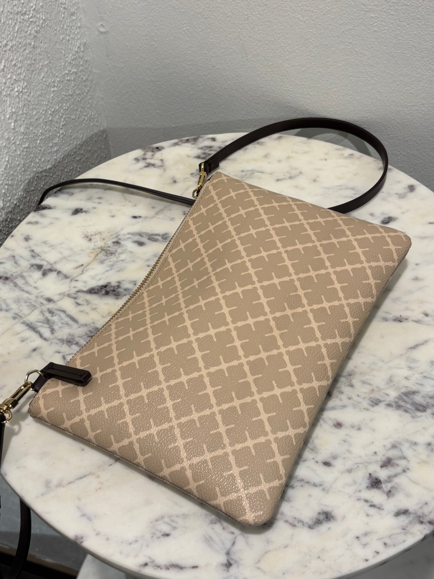 Malene Birger - Shoulder Bag  - Beige Monogram - Medinas Wardrobe