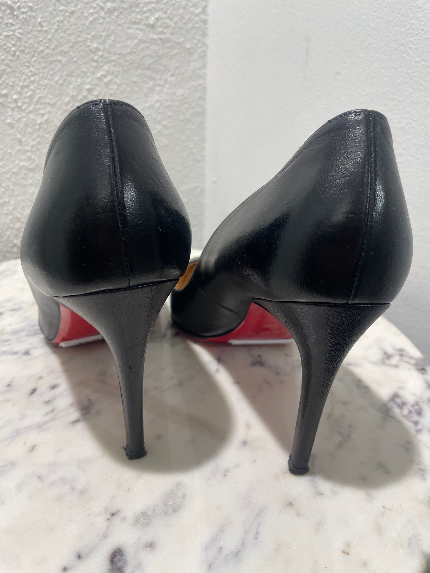 Christian Louboutin Pigalle 85 Black Leather Pumps  – 41
