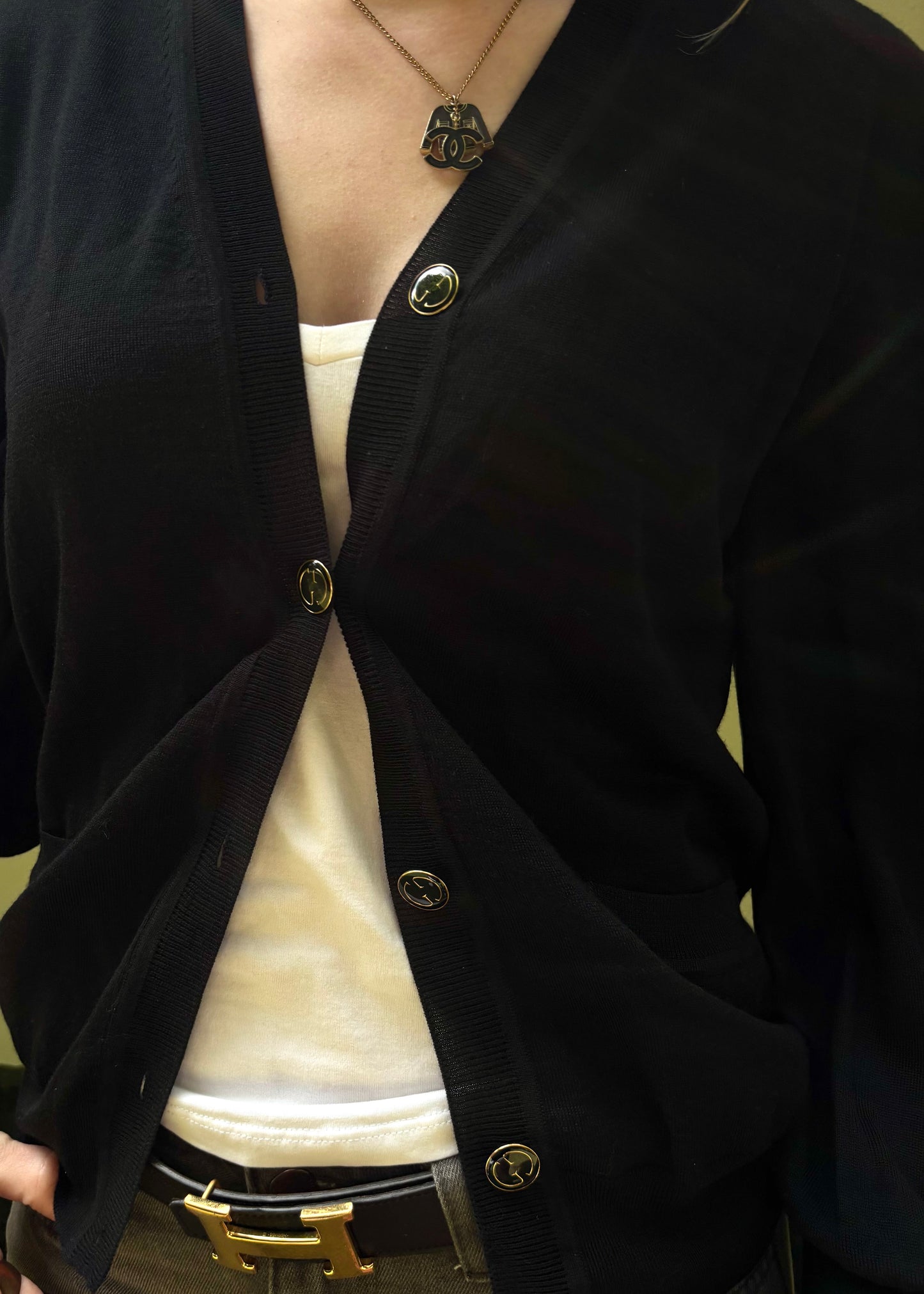 Gucci Cardigan - Guld G knapper - Ny og ubrugt m. tag - S/M