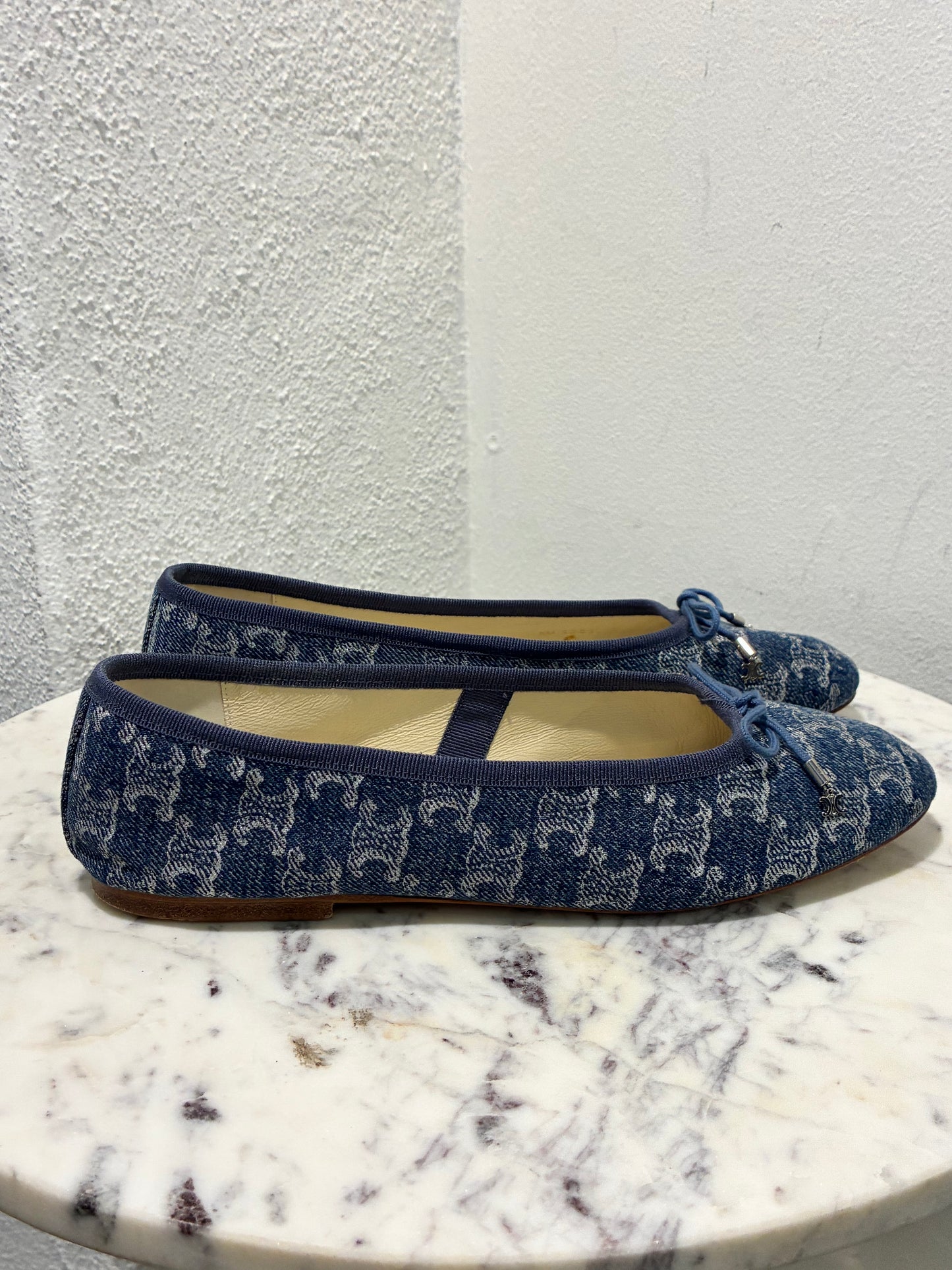 Celine Logo Ballerinas  – Denim - Size 39