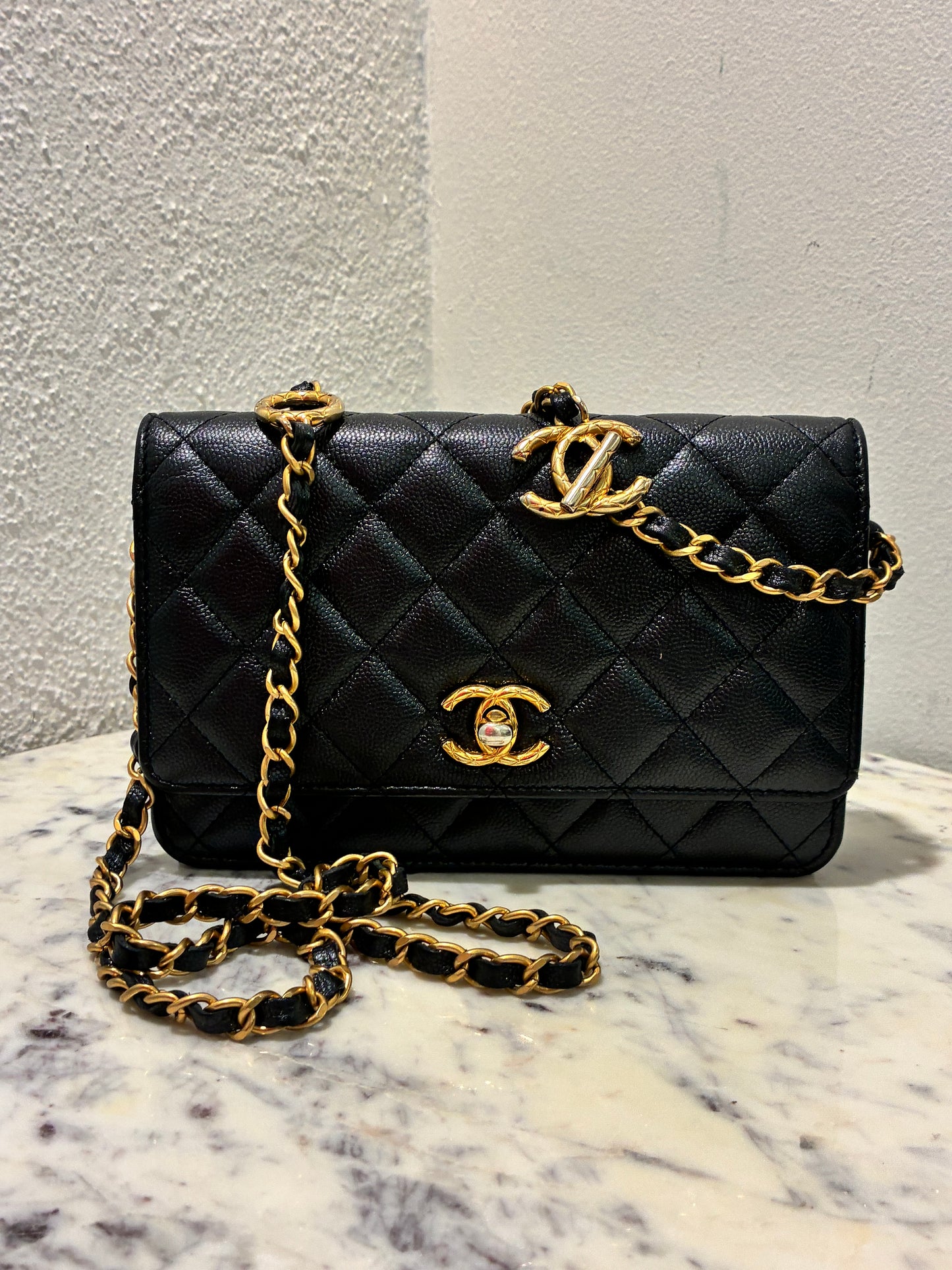 Chanel Wallet on Chain - Black Caviar & Gold Hardware - 23B 2023 - FULL SET!