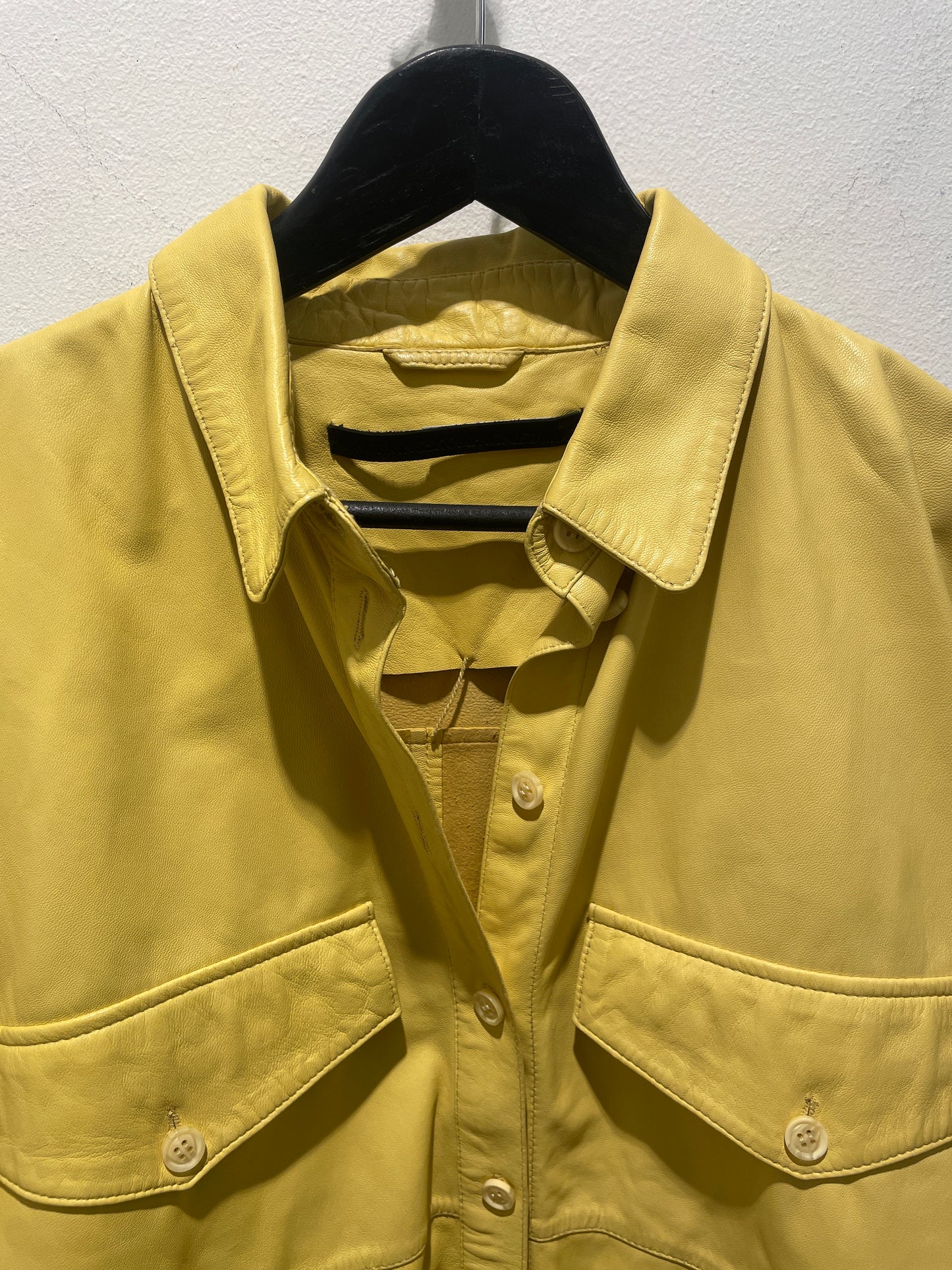 MDK Munderingskompagniet Oversized Leather Shirt – Mustard Yellow - 40