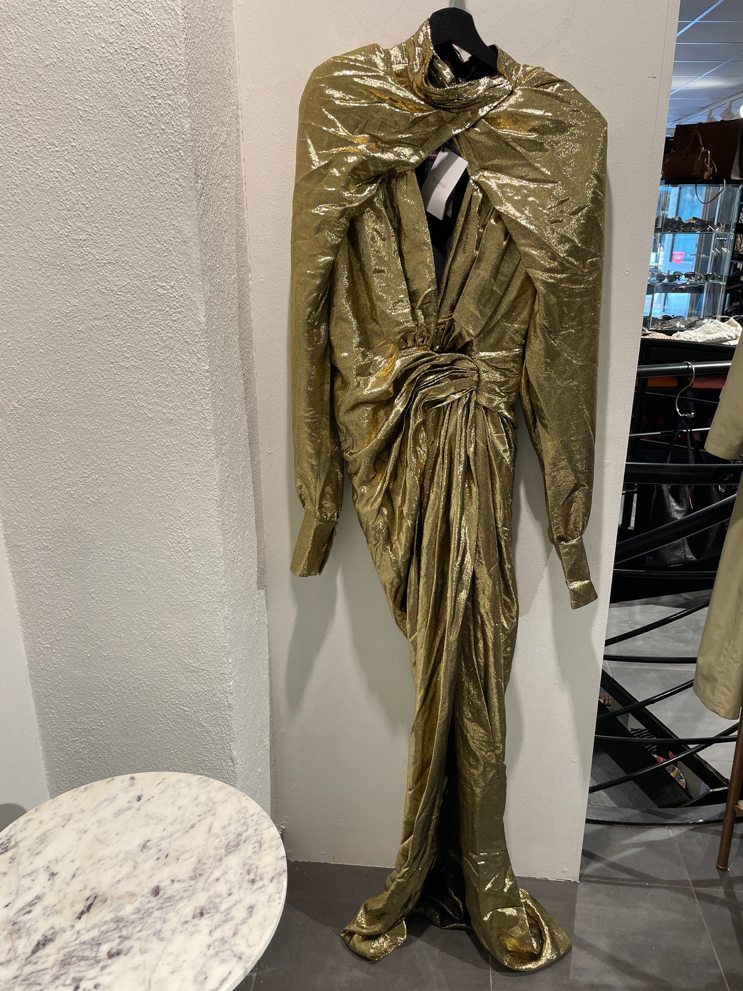 Balmain - Cape / dress - gold - Medinas Wardrobe