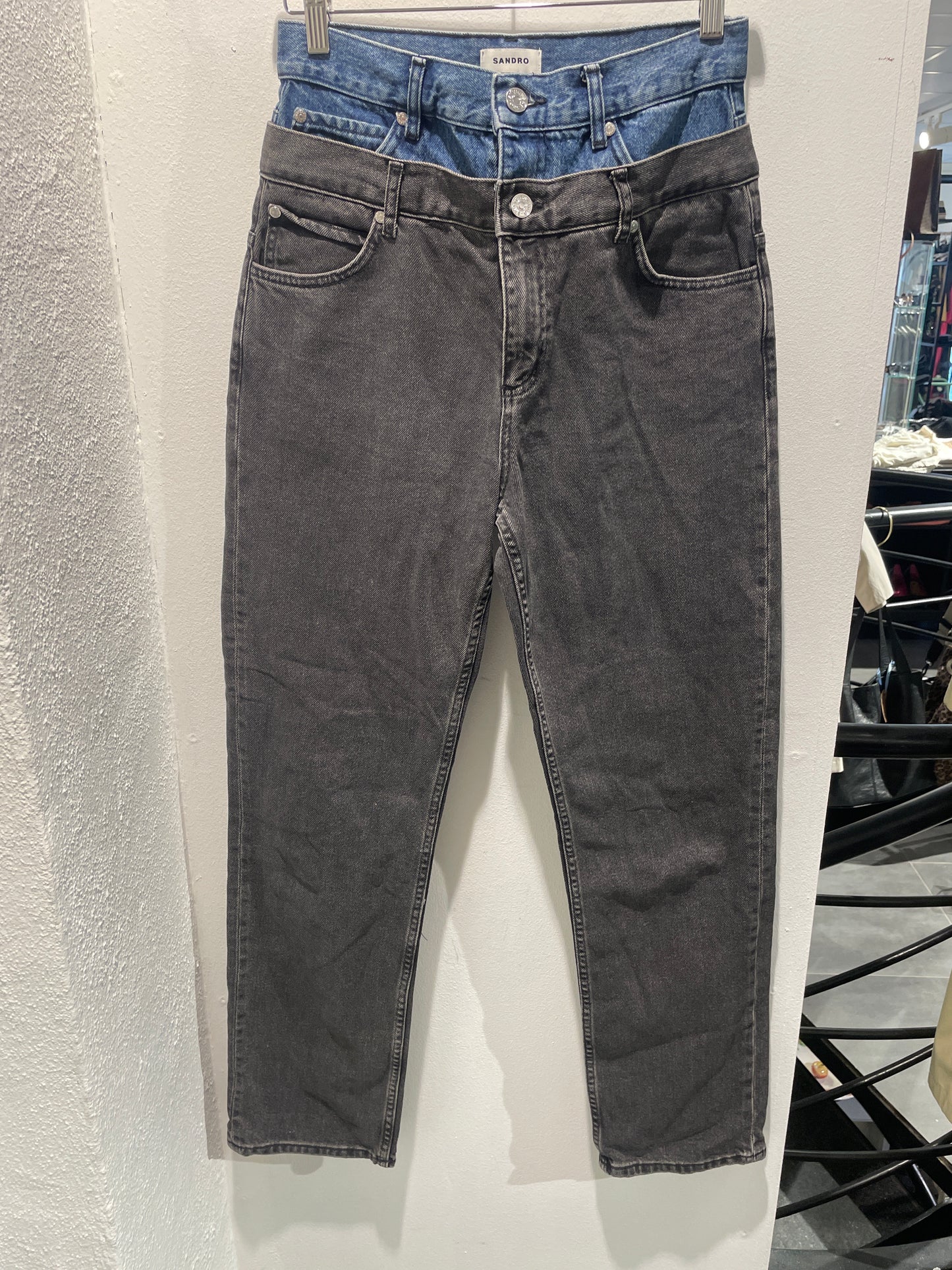 Sandro - Denim - doublewaist Jeans - Medinas Wardrobe - 38