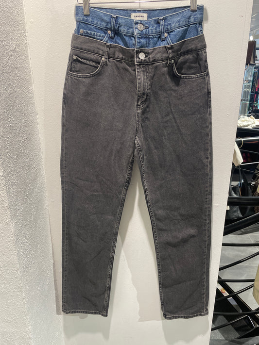 Sandro - Denim - doublewaist Jeans - Medinas Wardrobe - 38