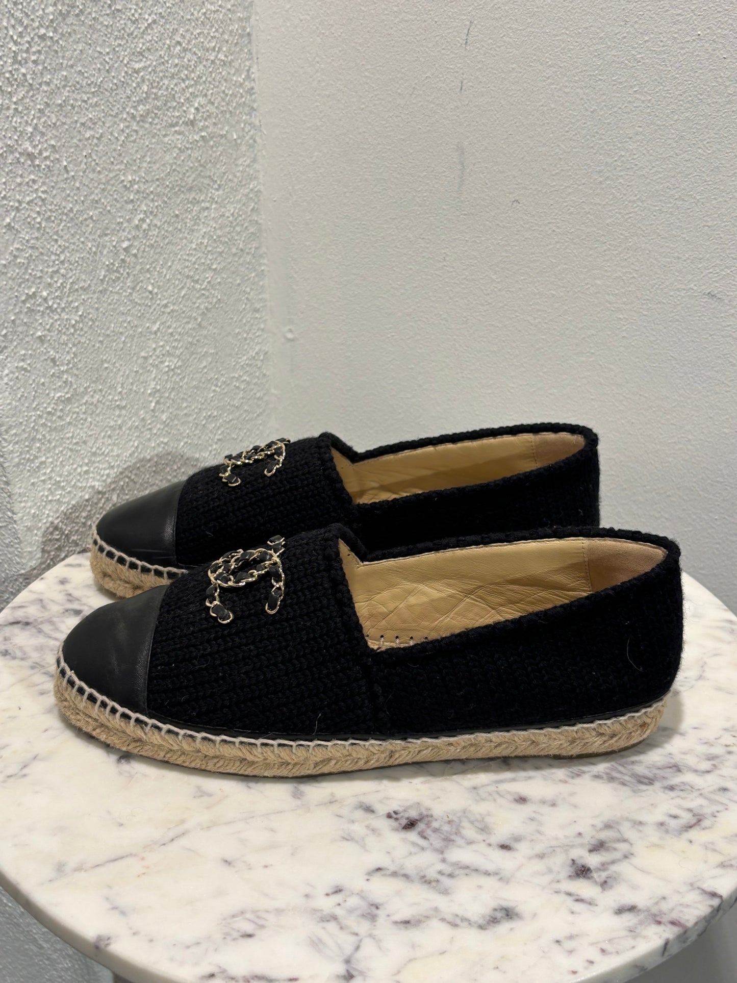 Chanel Espadrilles – Black Wool & Luxury CC Logos – EU 40