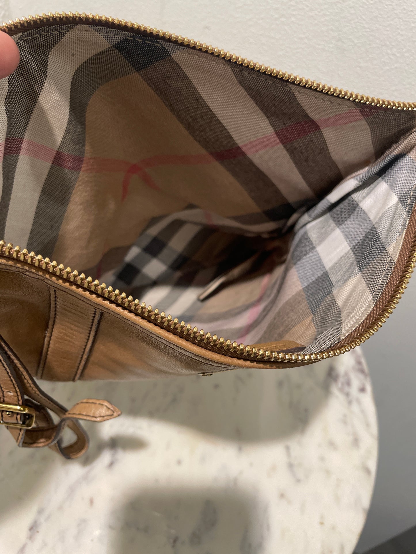 Burberry Leather Foldover Wristlet Pouch