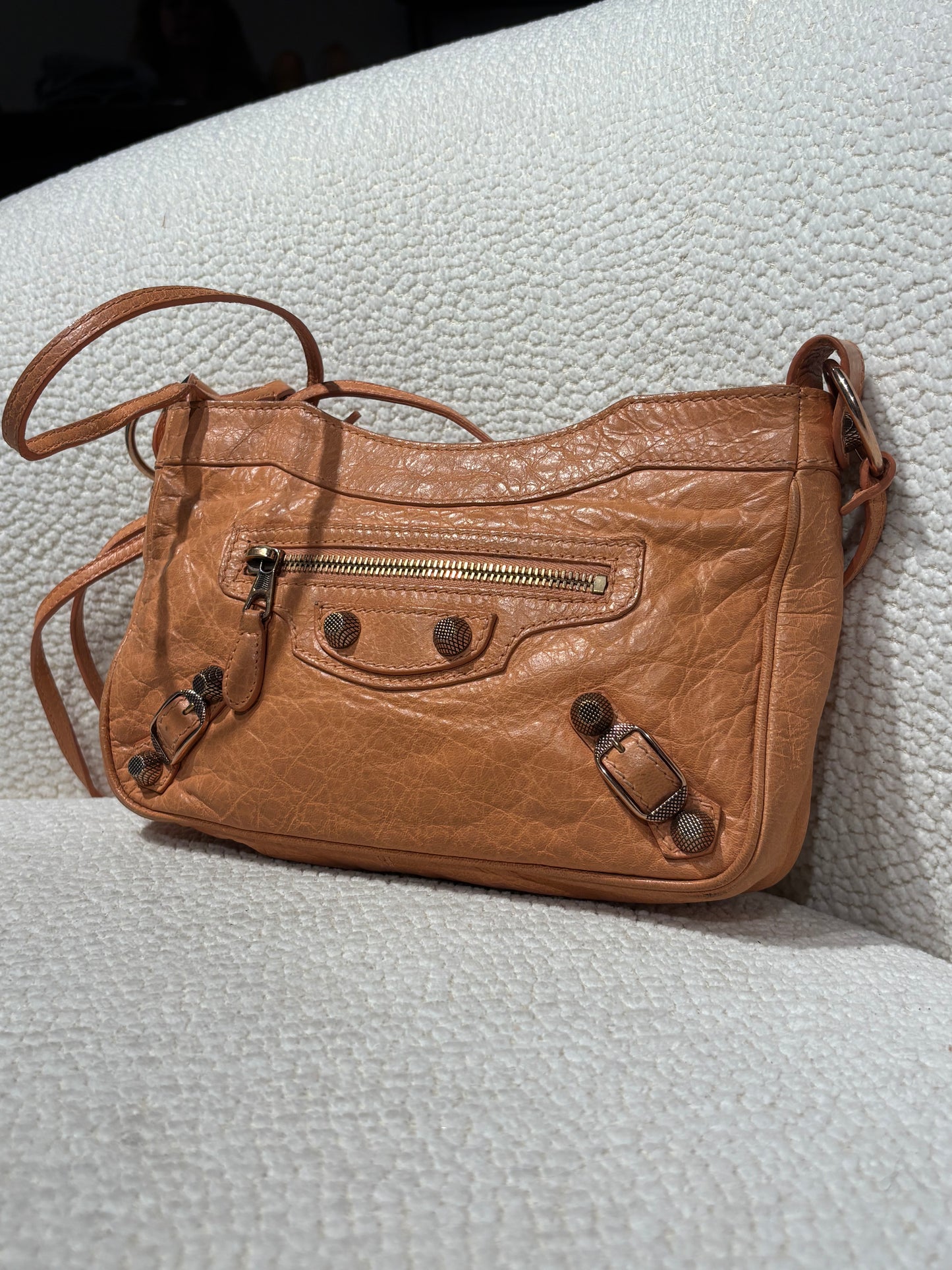 Balenciaga - Mini Crossbody City Bag - Peach/Orange Leather