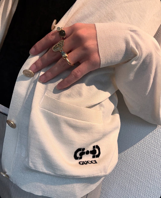 Gucci Cardigan - Logo & bidsel - Ny og ubrugt m. tag - L