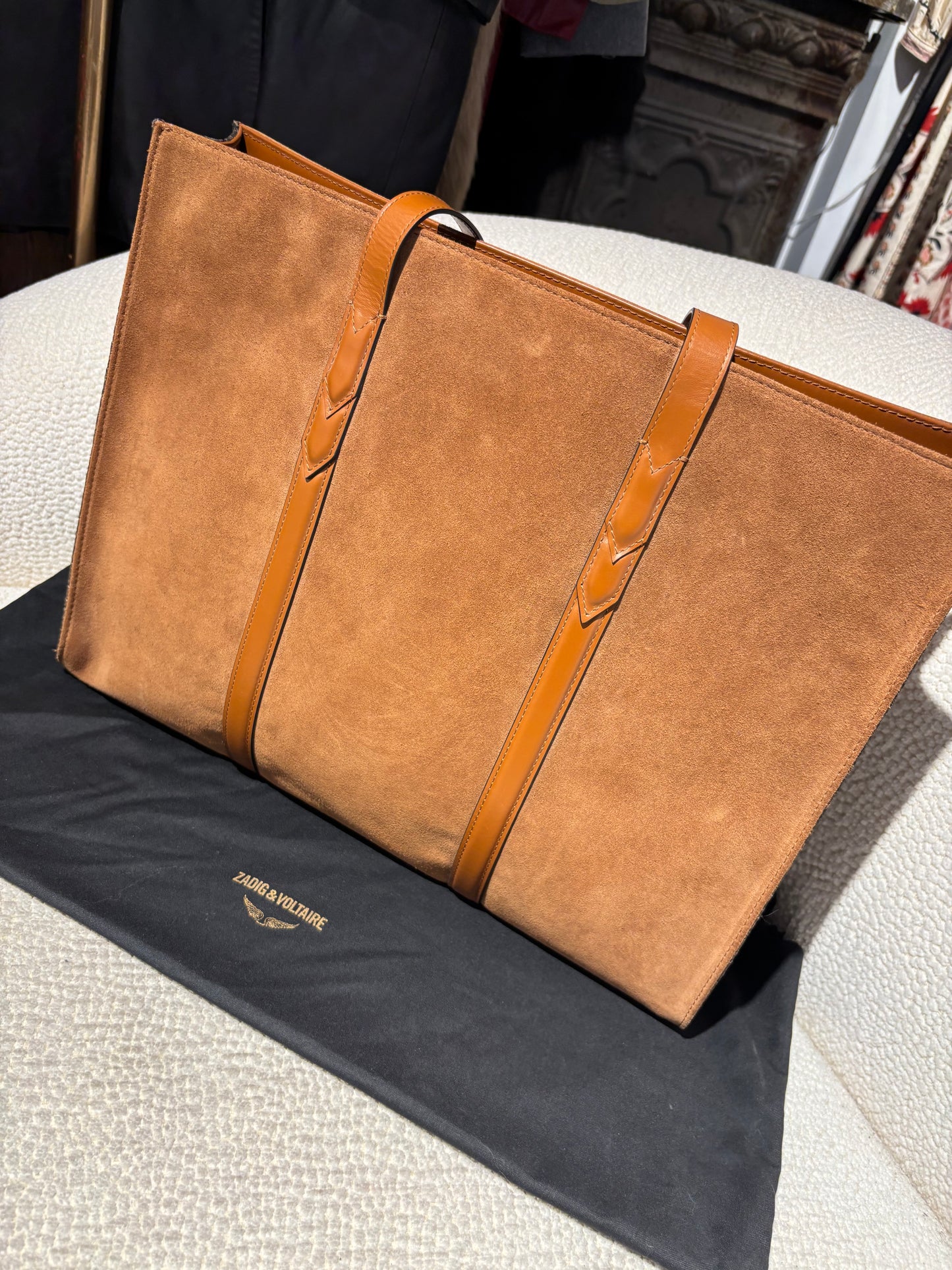 Zadig & Voltaire Tote - Cognac Leather & Suede