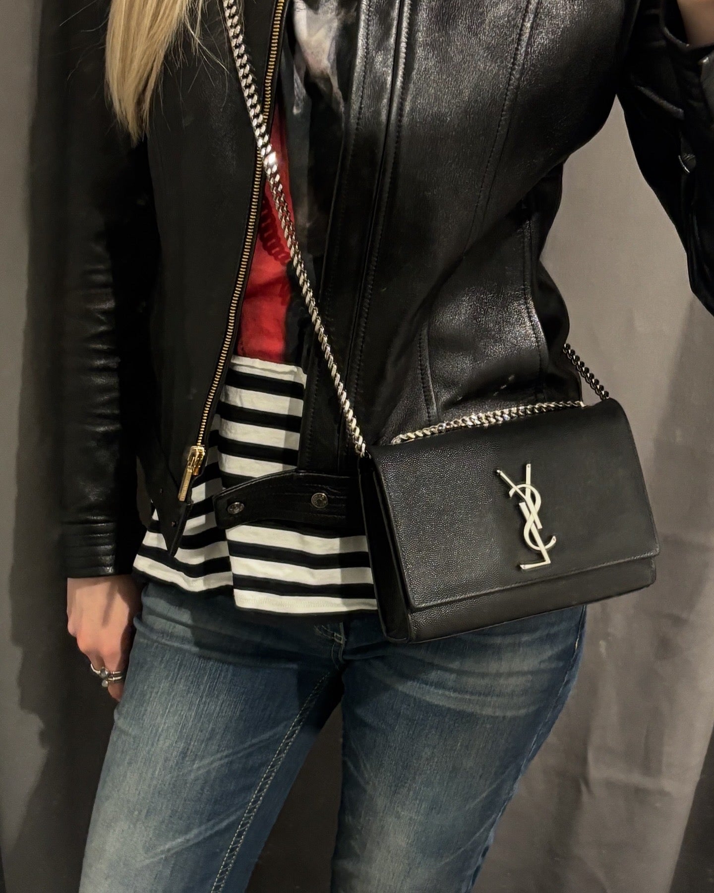 Saint Laurent - Small Kate Bag - Black with Silver Hardware
