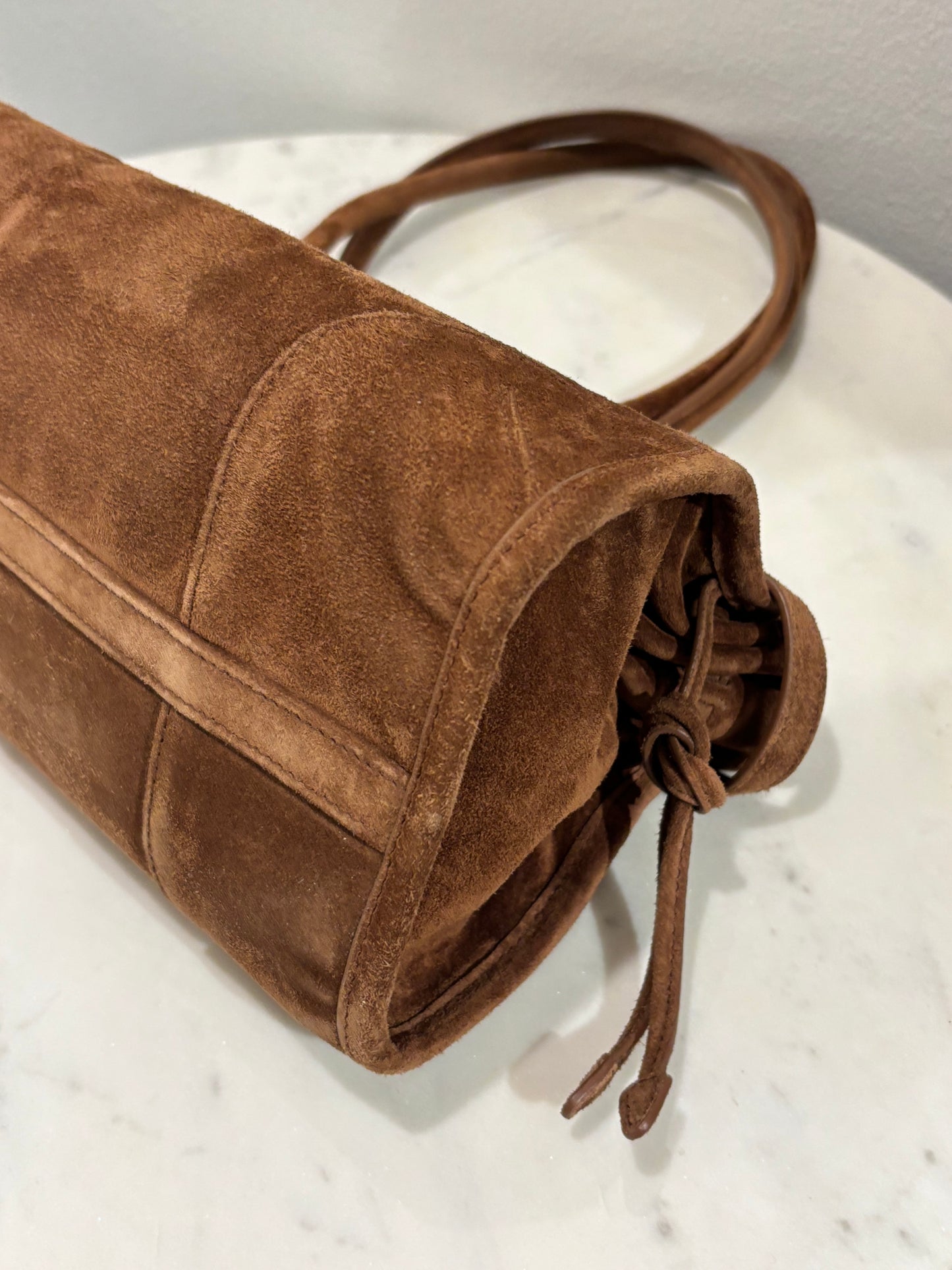 Prada - Suede Triangle Medium Bonnie - Cinnamon - Medinas Wardrobe
