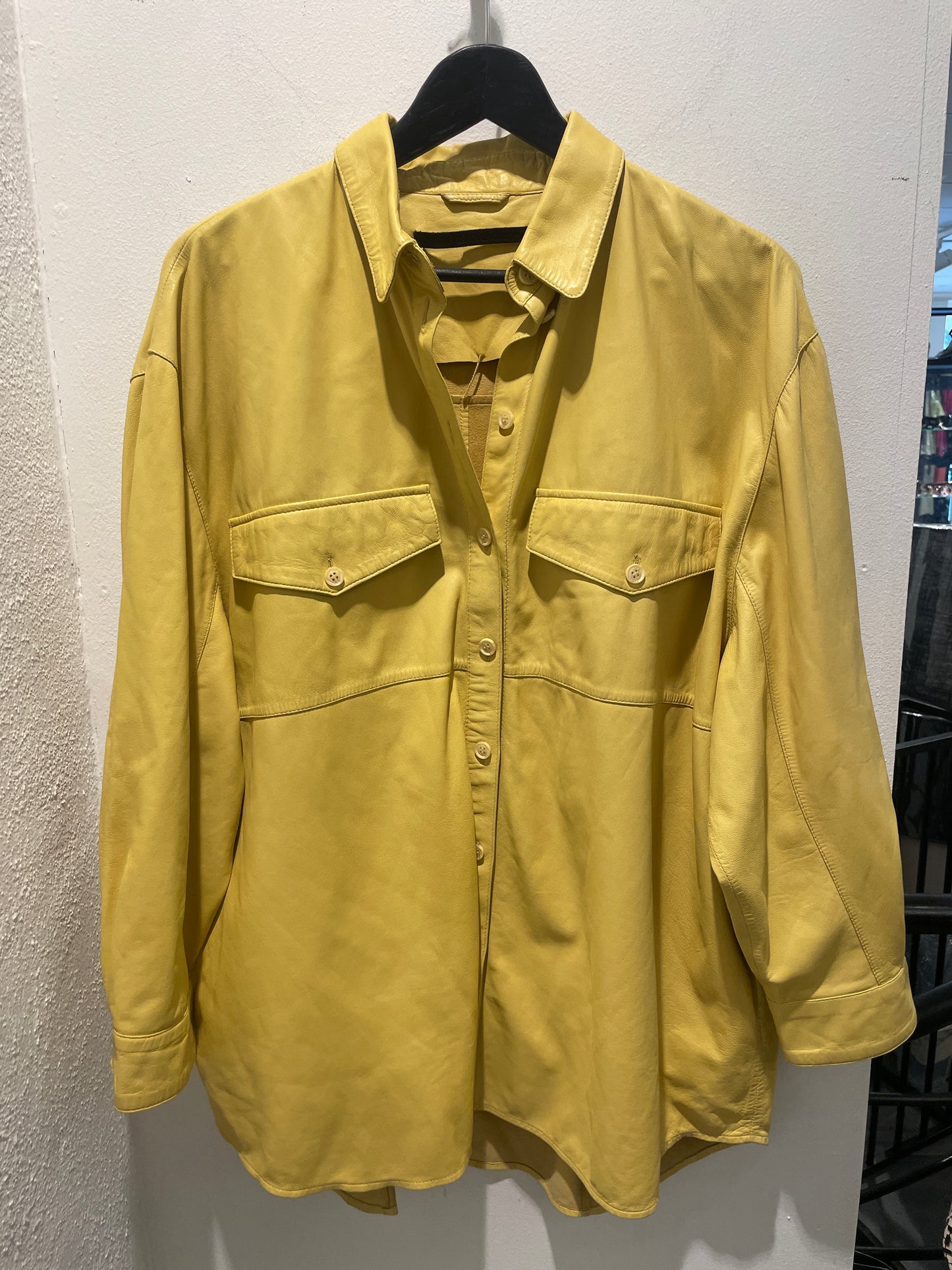 MDK Munderingskompagniet Oversized Leather Shirt – Mustard Yellow - 40