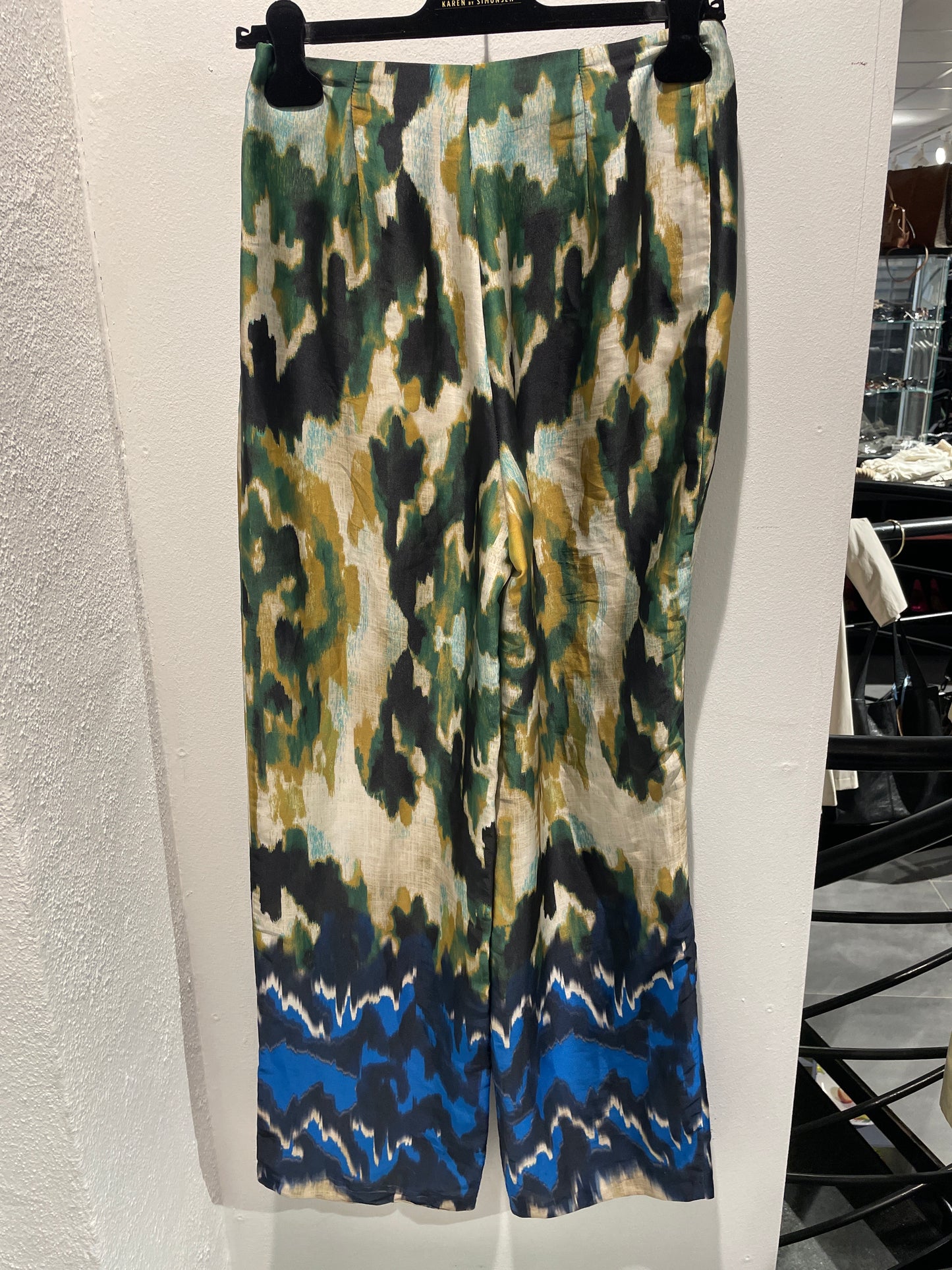Zara - "Silk"pants - green - S - Medinas Wardrobe