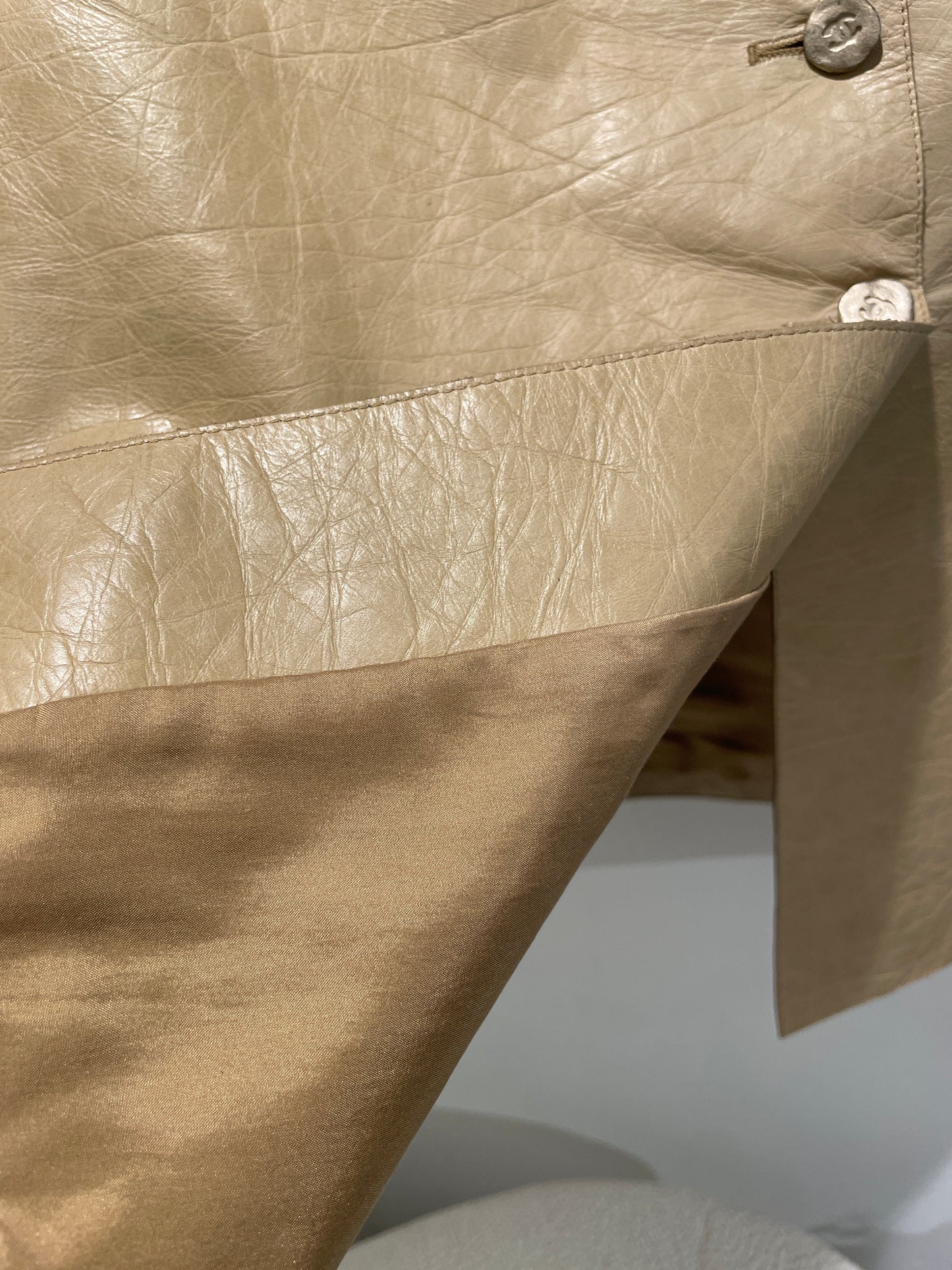 Chanel Skirt – Calfskin Leather in Beige - S