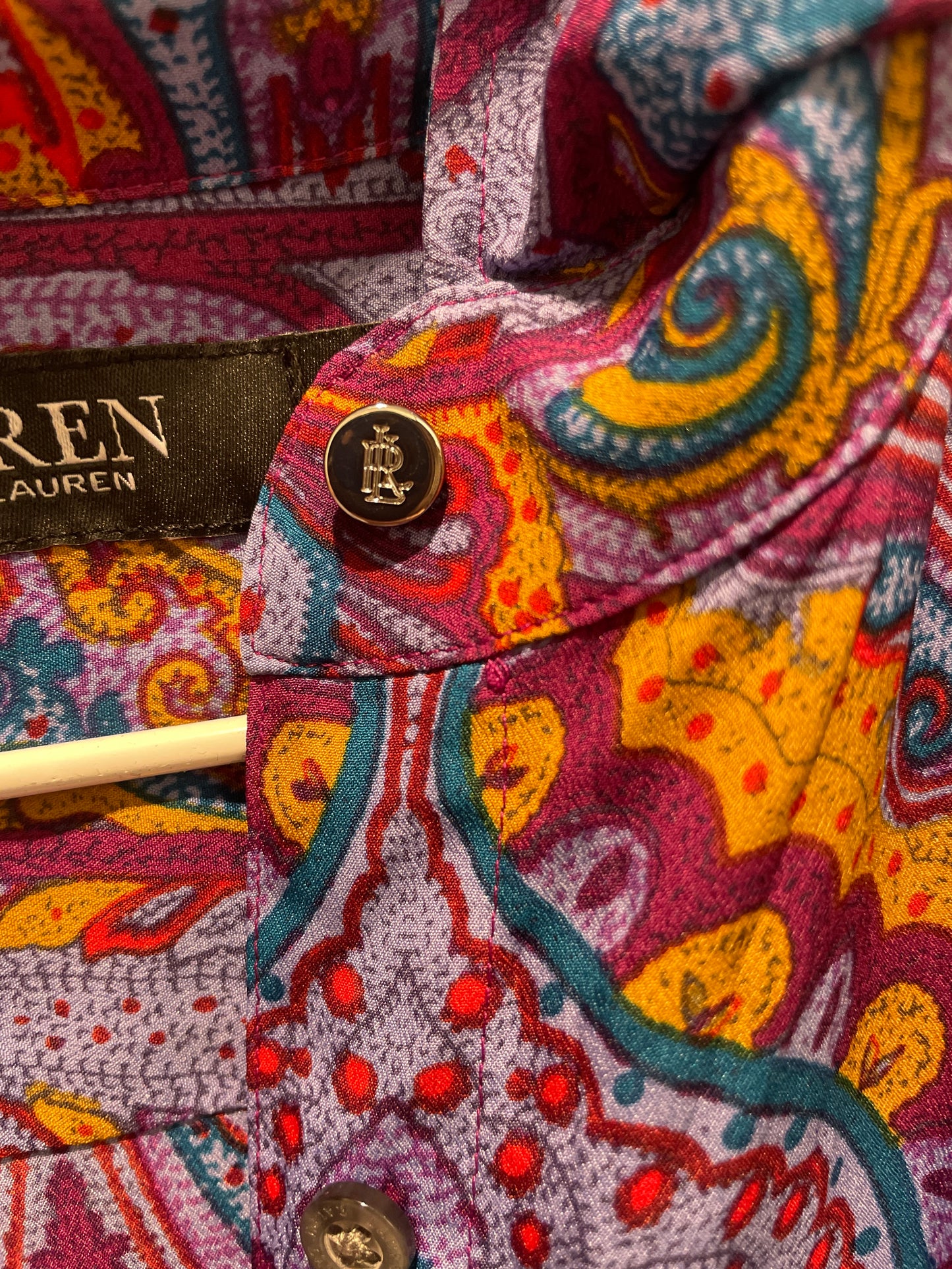 Lauren Ralph Lauren — Vibrant Paisley Print Maxi Shirt Dress with Belt - Size M