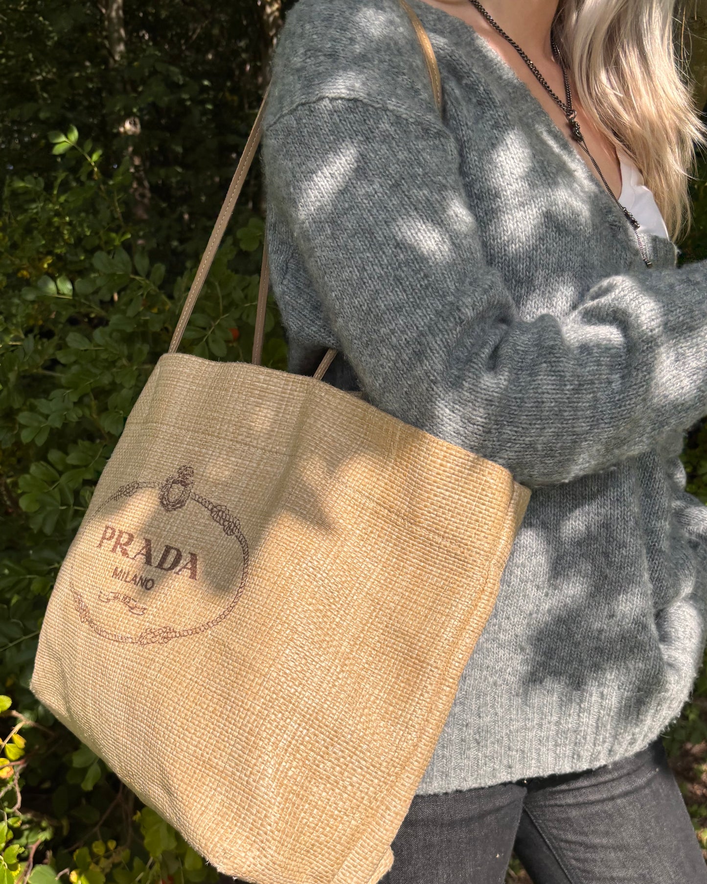 Prada Raffia Milano Net