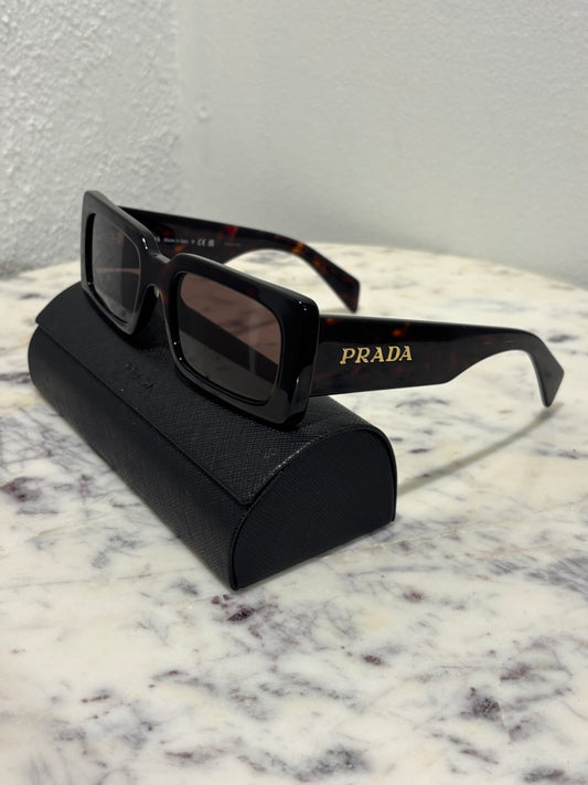 Prada Sunglasses - Tortoise with Logo - Medinas Wardrobe