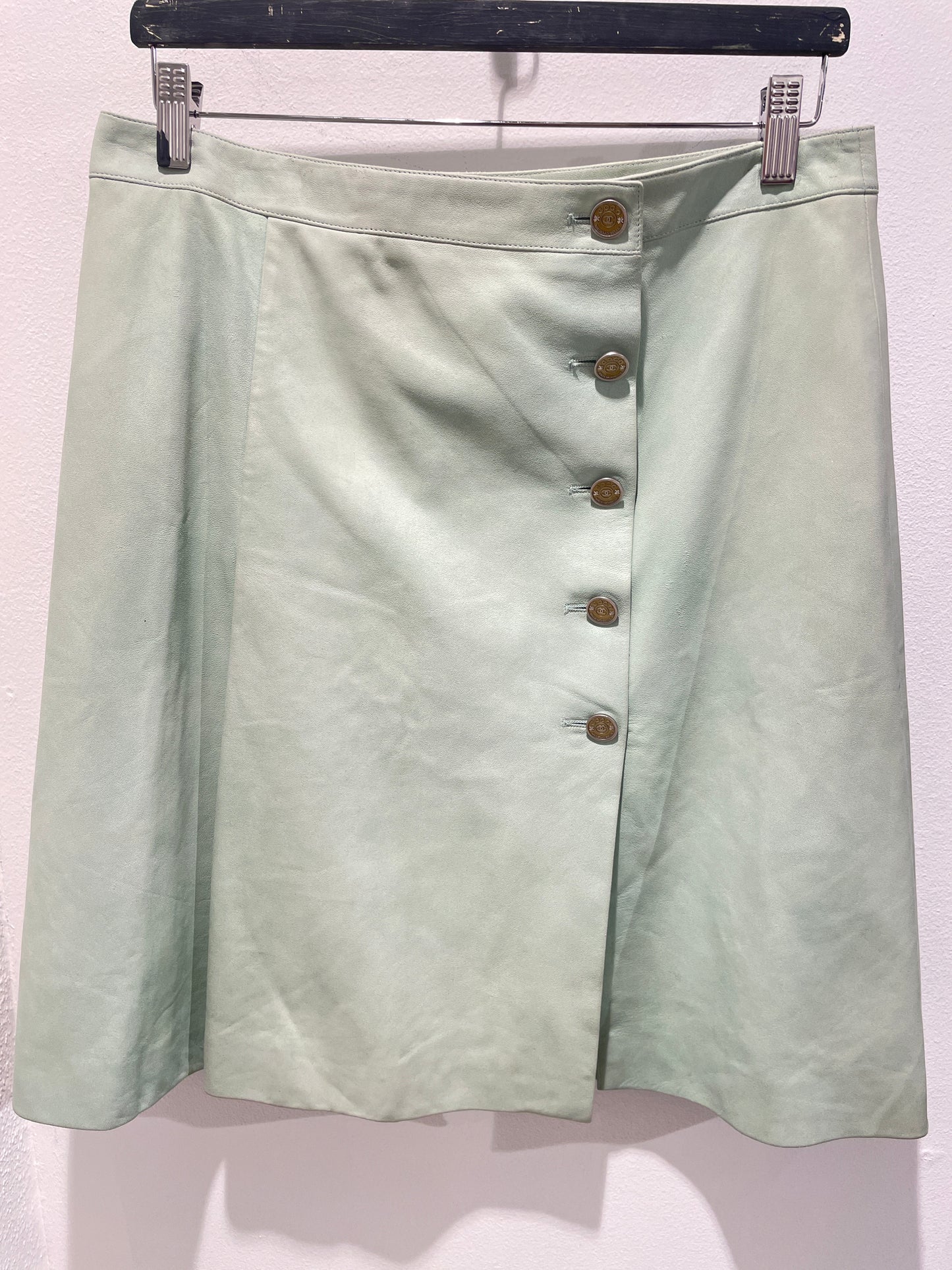 Chanel Skirt – Lambskin Leather in Mint - EU 40