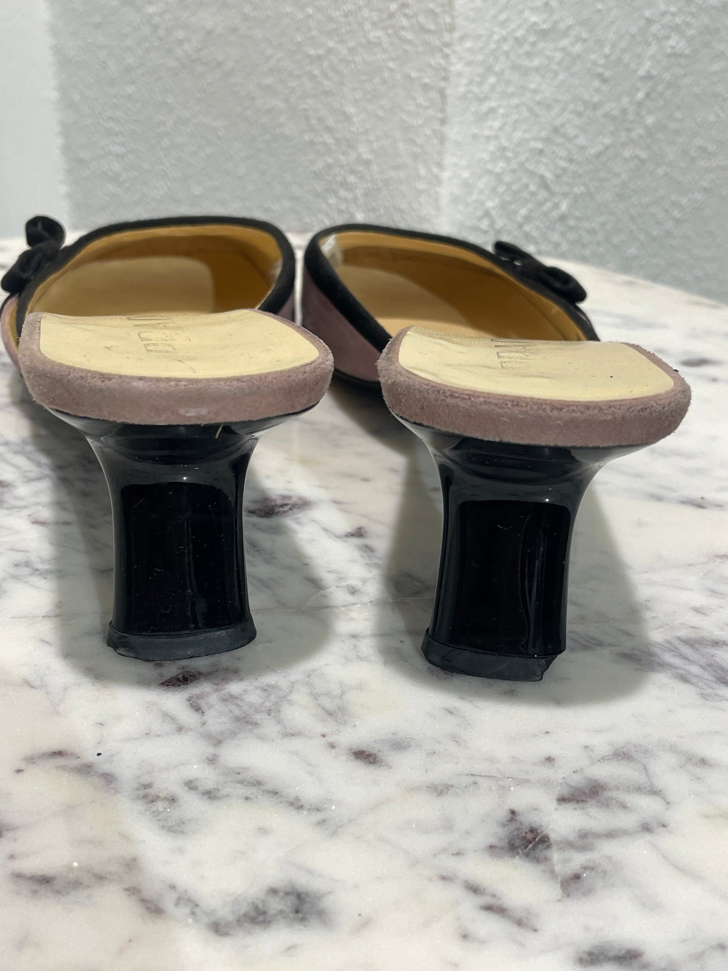 Prada Mule Heels – Old rose & black suede - EU 38,5