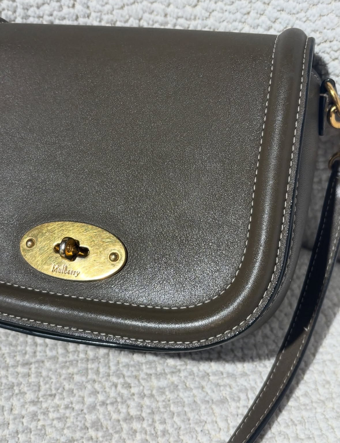 Mulberry Bag - Small Darley Satchel - Army/Green Leather & Gold Hardware