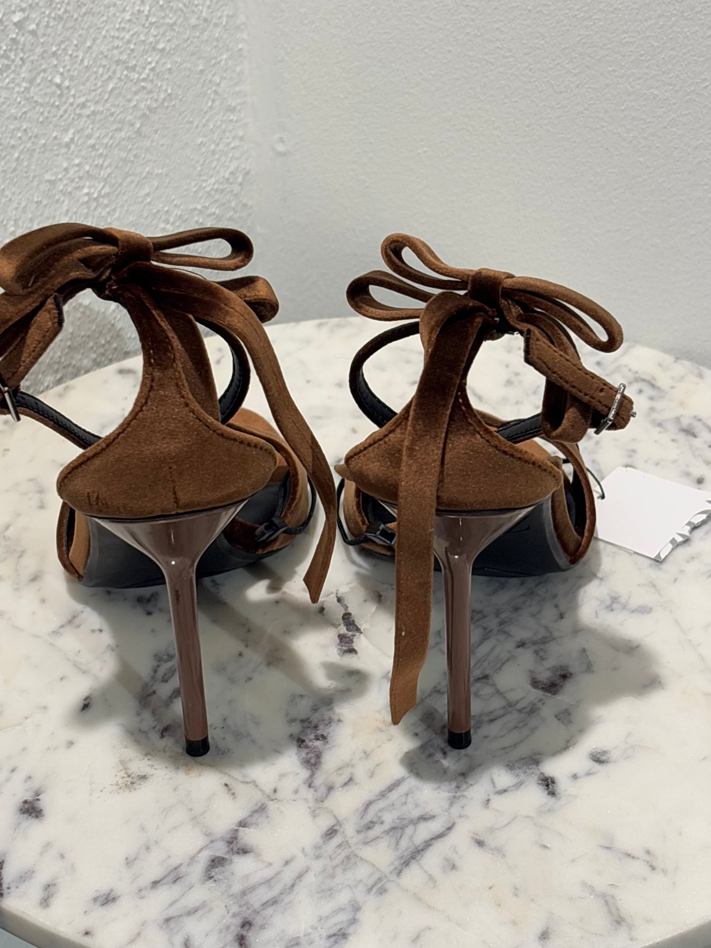 Zara - Heels - Brown Velvet - Medinas Wardrobe - 40