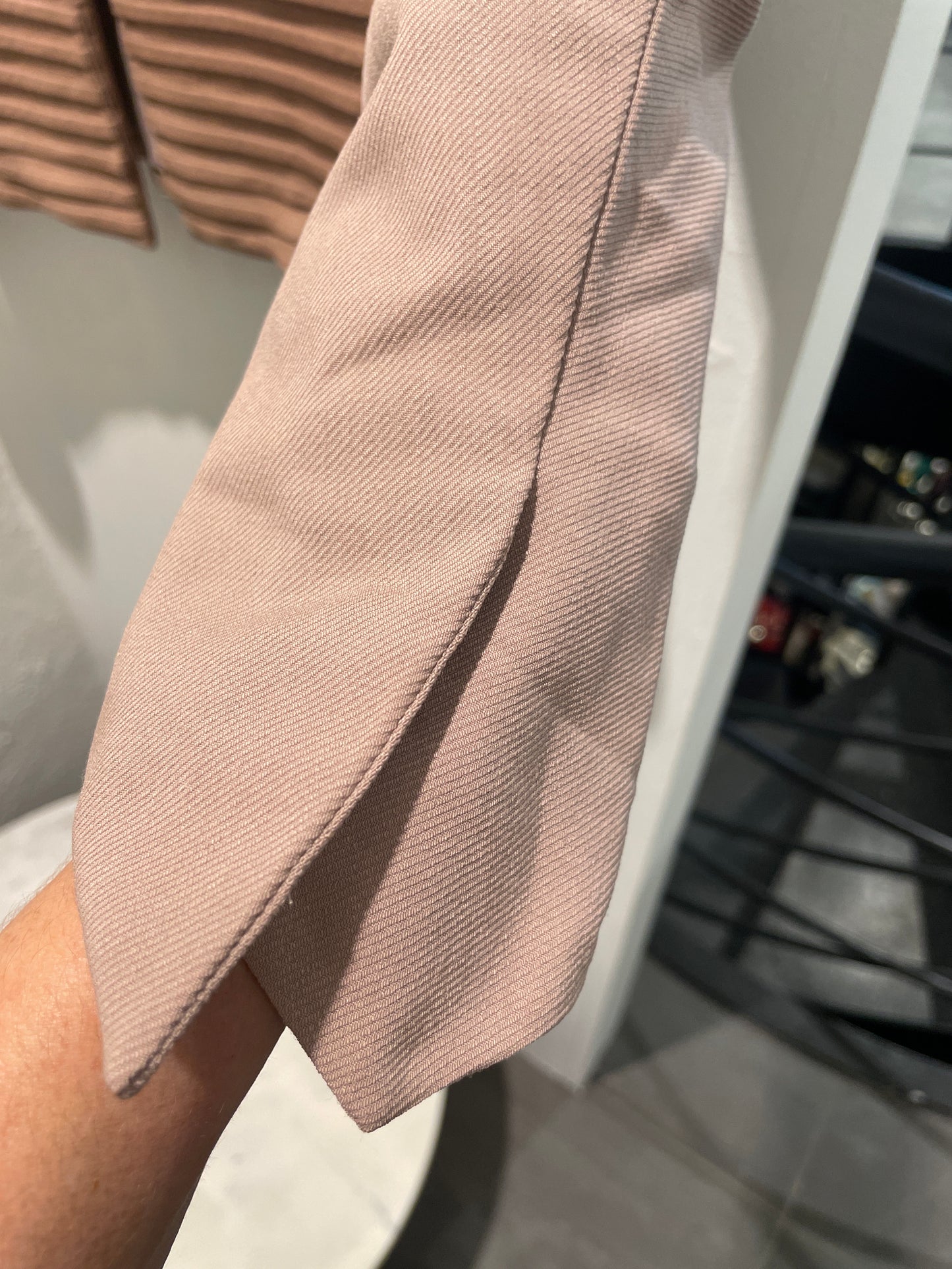 Helmut Lang Jacket – Dusty Rose Textured Wool & Leather - L