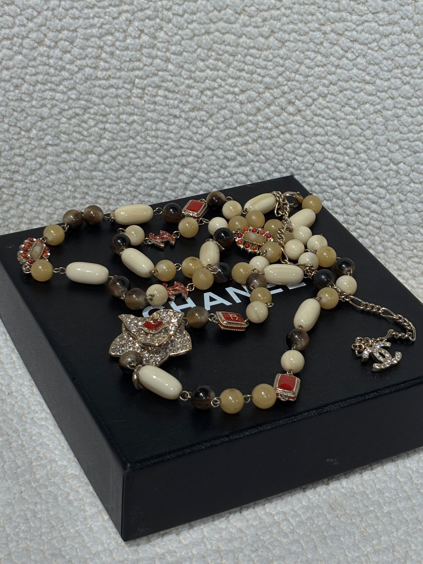 Chanel Camellia Necklace – Multicolour with Crystal Details