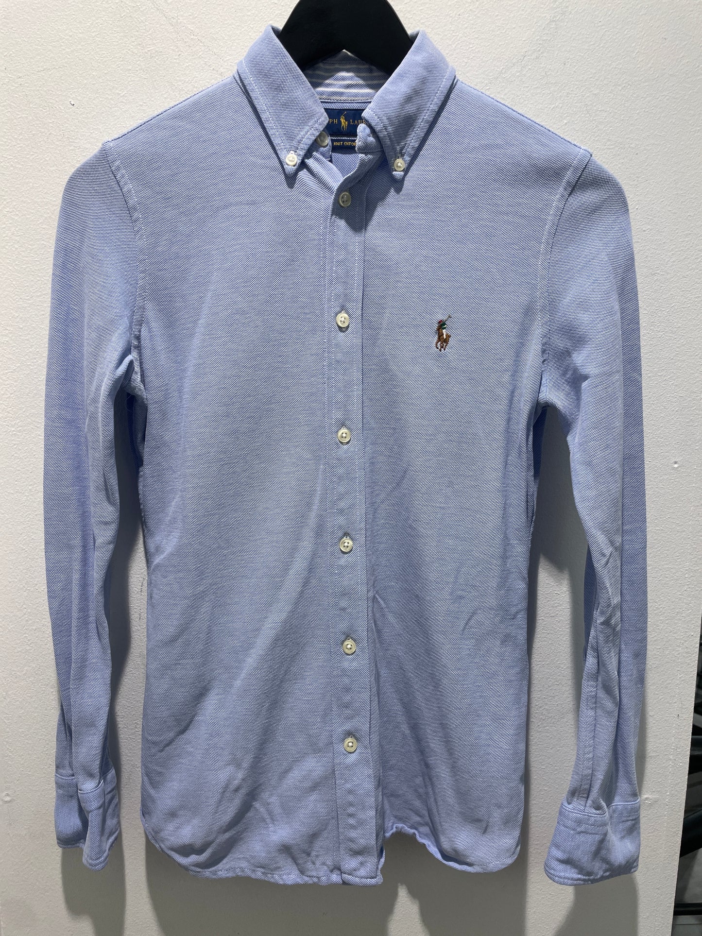 Ralph Lauren — Light Blue Knit Oxford Button-Down Shirt - Size EU S