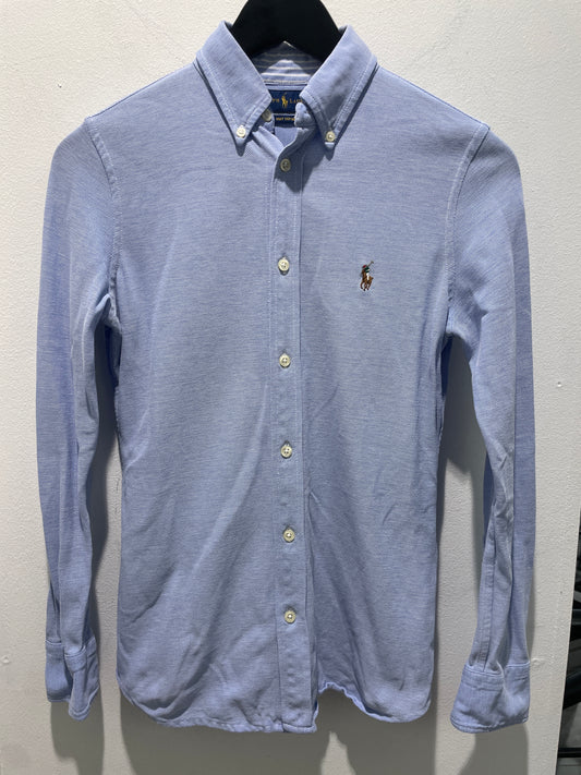 Ralph Lauren — Light Blue Knit Oxford Button-Down Shirt - Size EU S