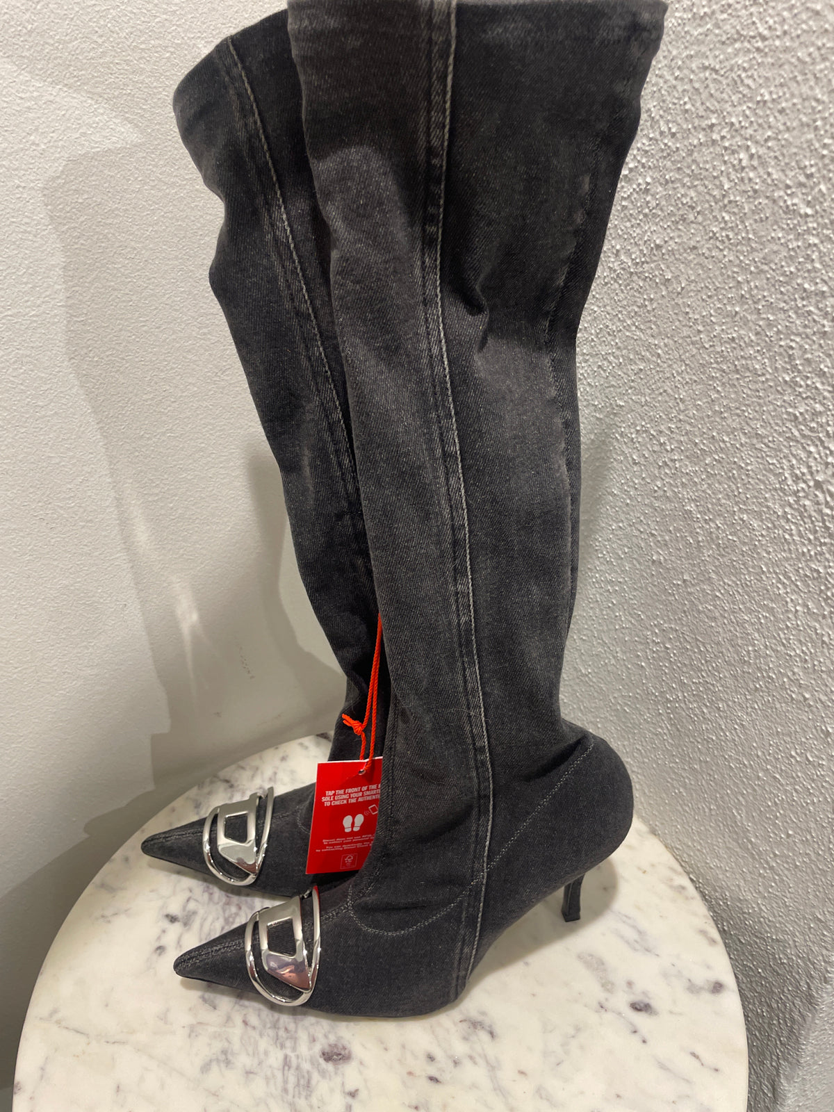 Diesel D-Venus Denim Boots – Size 38