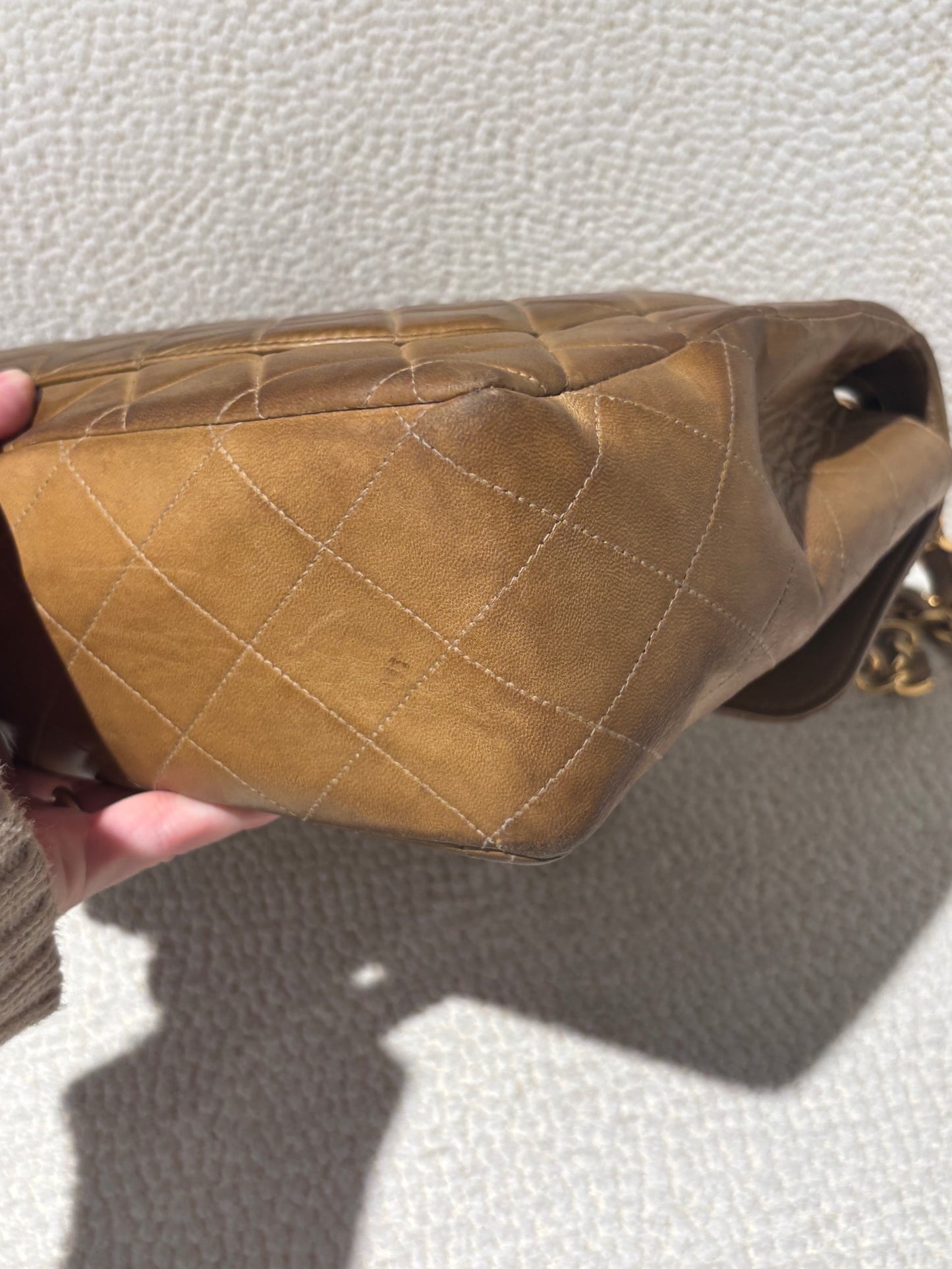 Chanel Vintage XL Classic Flap Bag – Camel Lambskin & 24K Gold Hardware