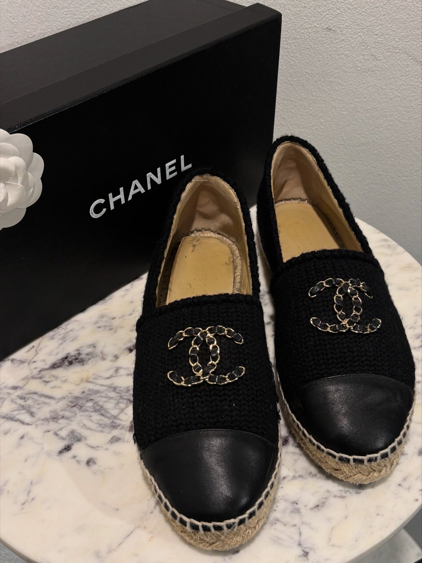 Chanel Espadrilles – Black Wool & Luxury CC Logos – EU 40