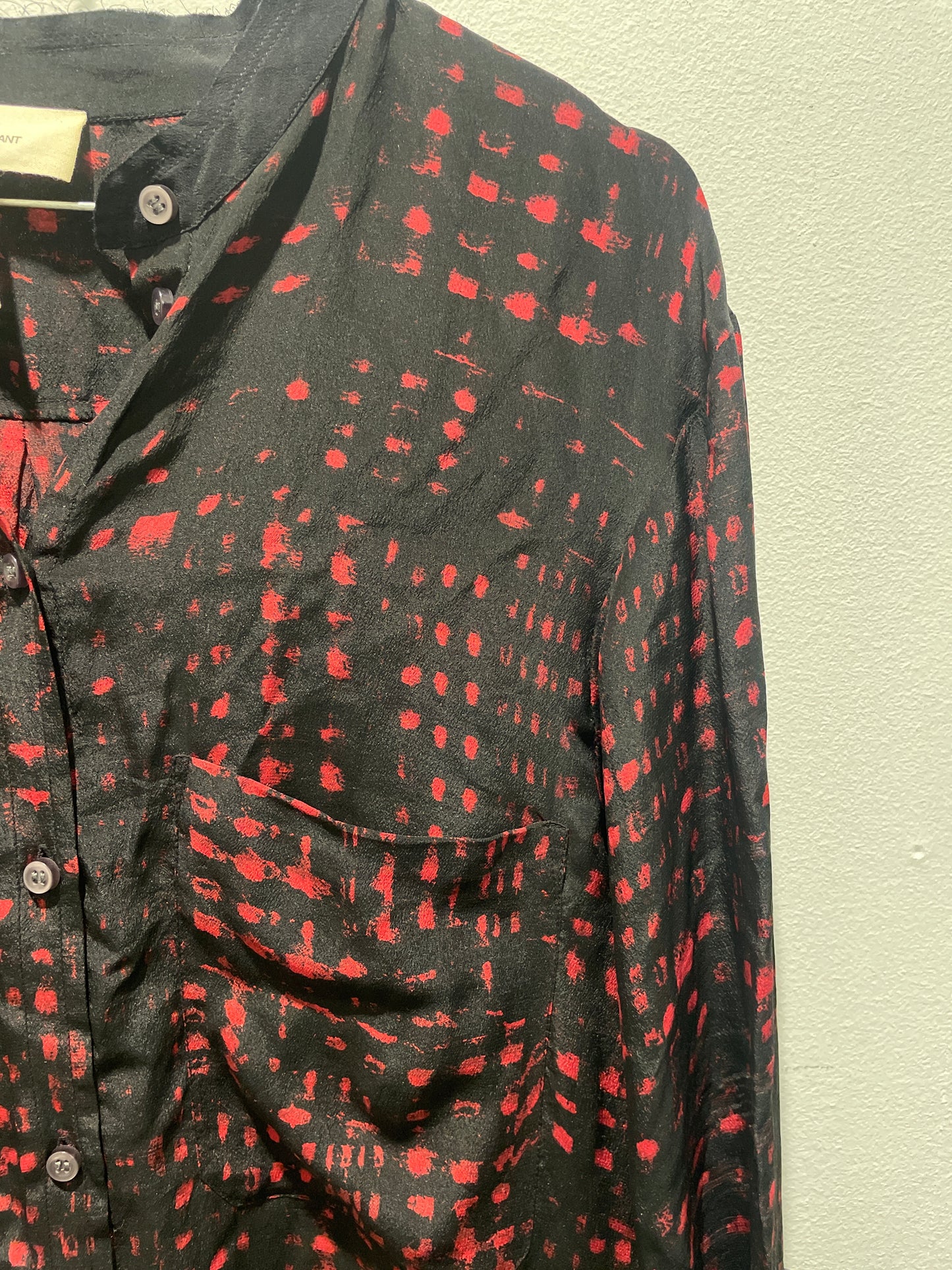 Isabel Marant Étoile Silk Shirt Dress – Black & Red - M