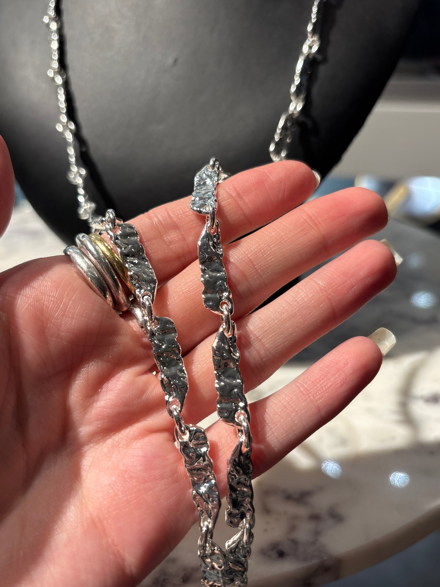 Pilgrim - Necklace - Silver Hammered - Medinas Wardrobe