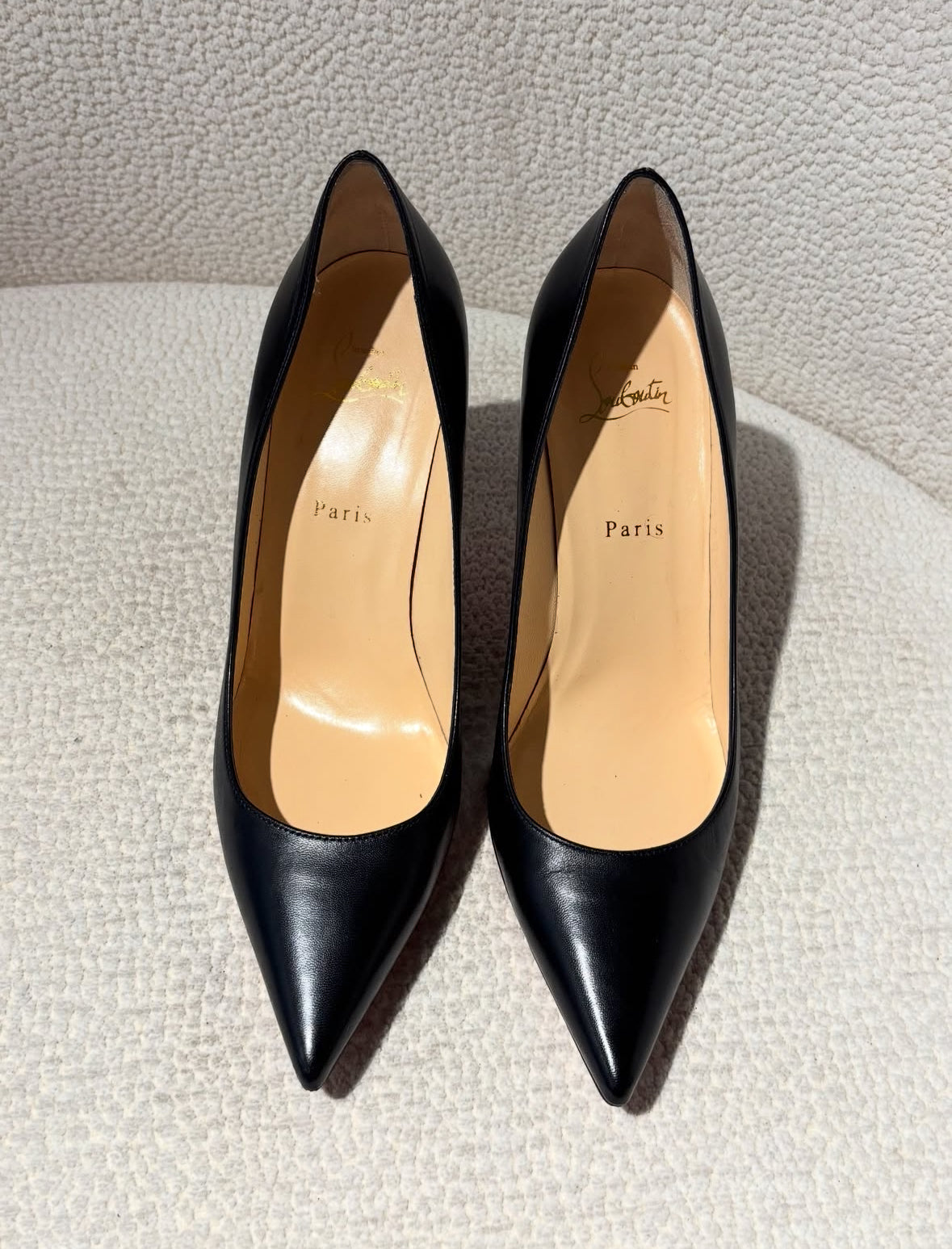 Christian Louboutin Heels – Black Leather with Red Soles - EU 40.5