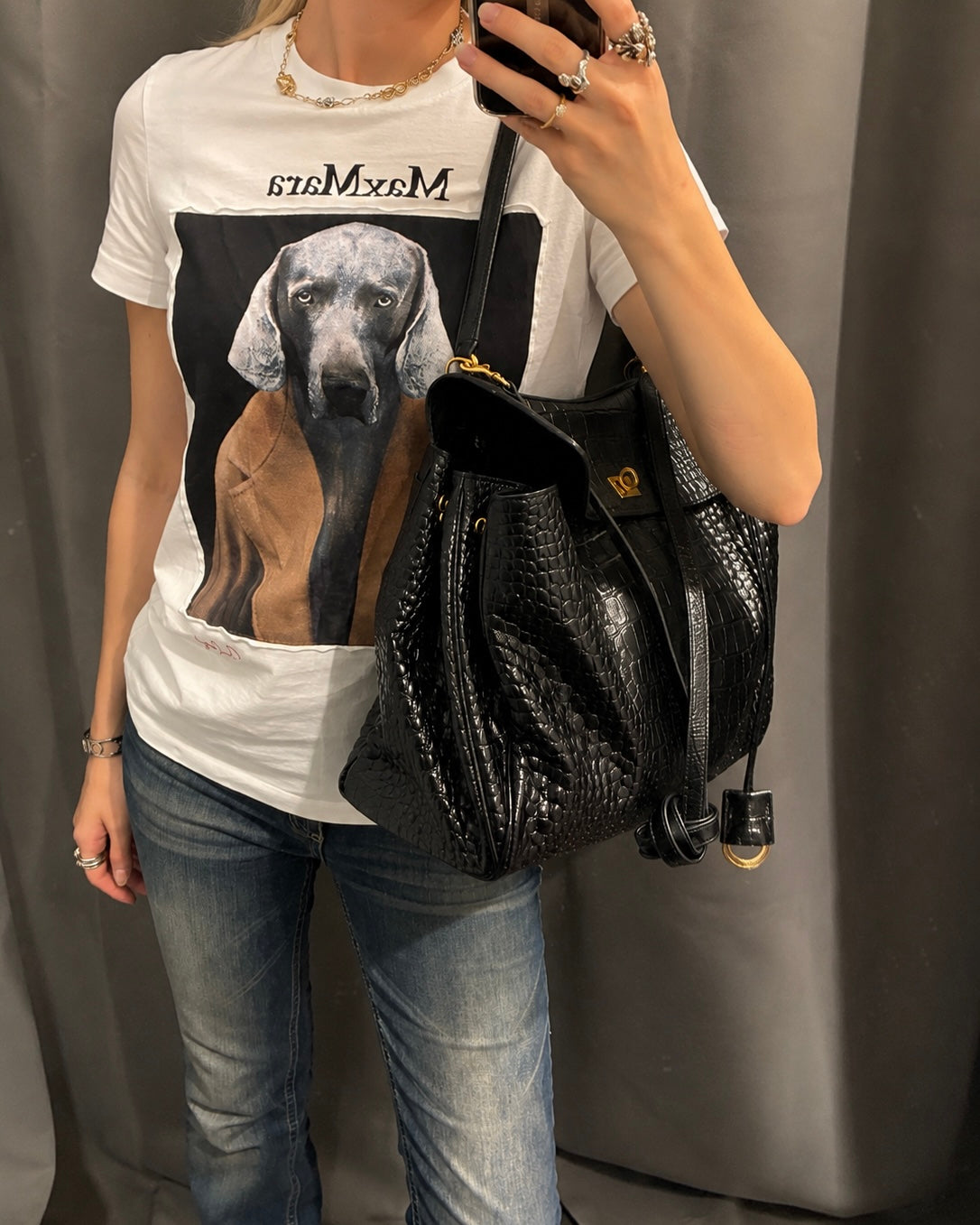 Balenciaga - Rodeo Croco Large Shoulderbag - Medinas Wardrobe