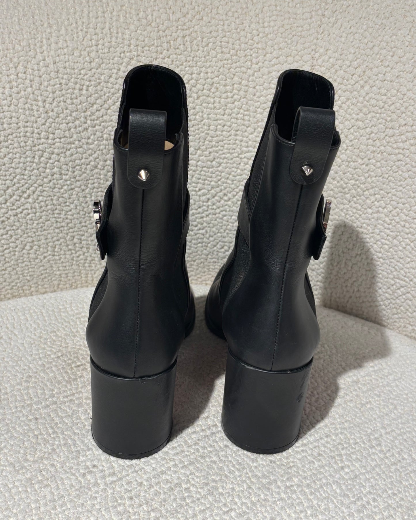 Christian Louboutin Dianouchette Boots – Black Leather with Red Soles - EU 40