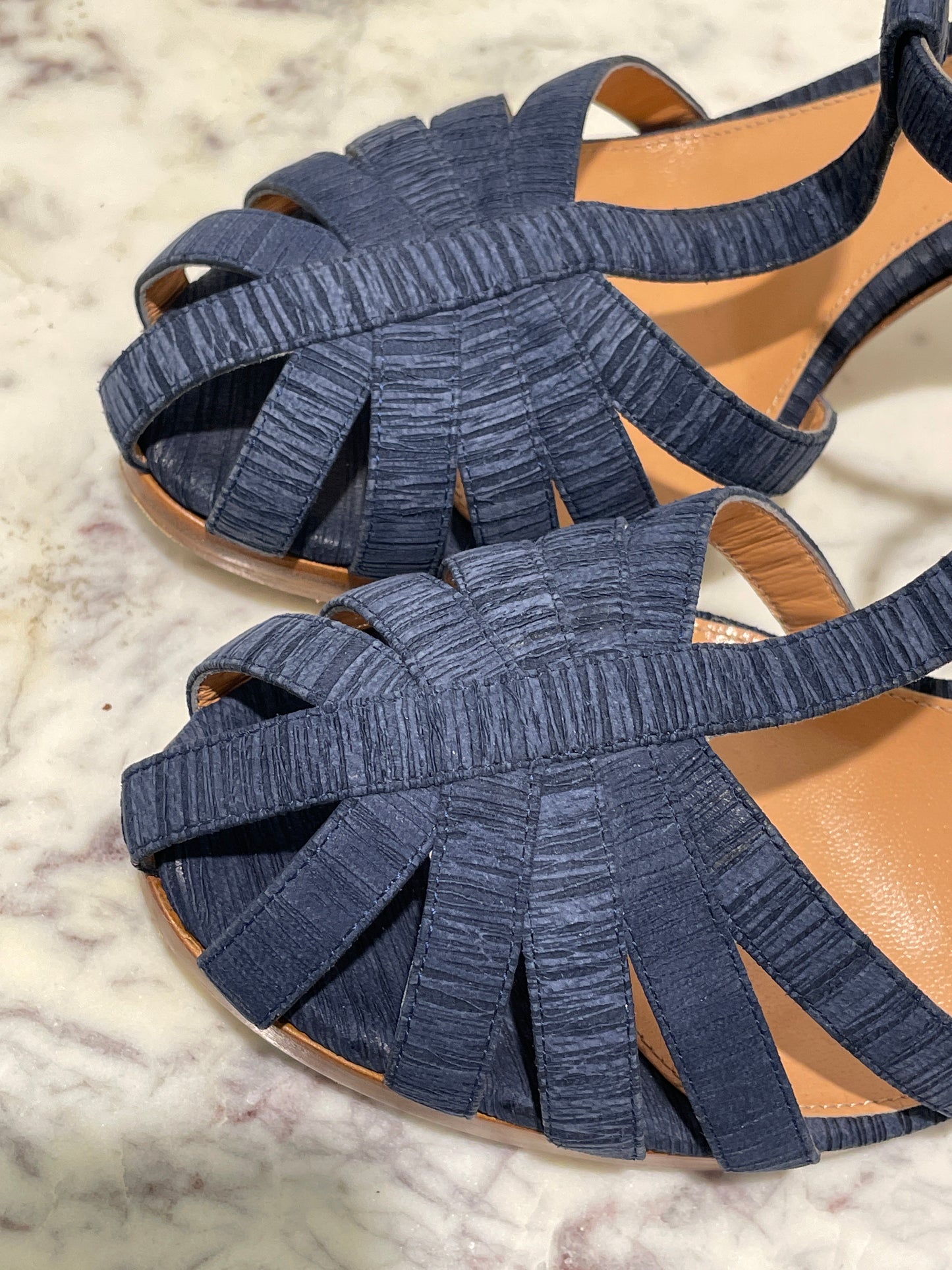 Vintage Sergio Rossi Suede Strappy Platform Sandals - 38,5