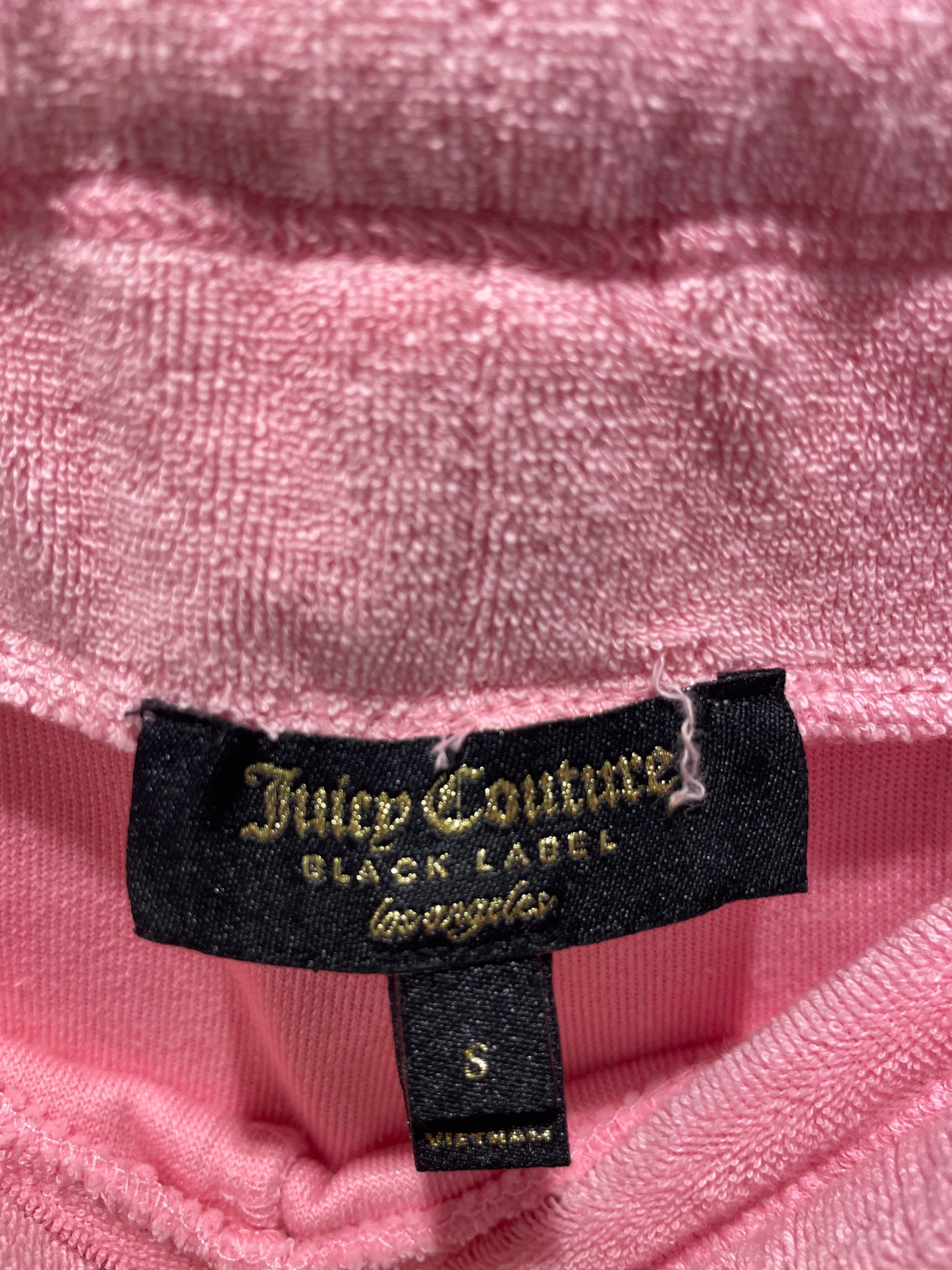 Juicy Couture Black Label Pink Towelling Terry Cloth Joggers - S
