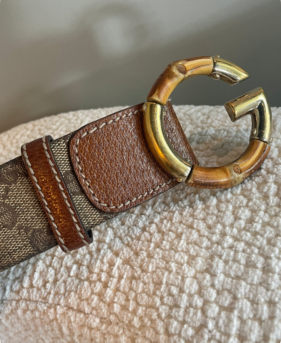 Gucci - Bambus logo bælte - 90