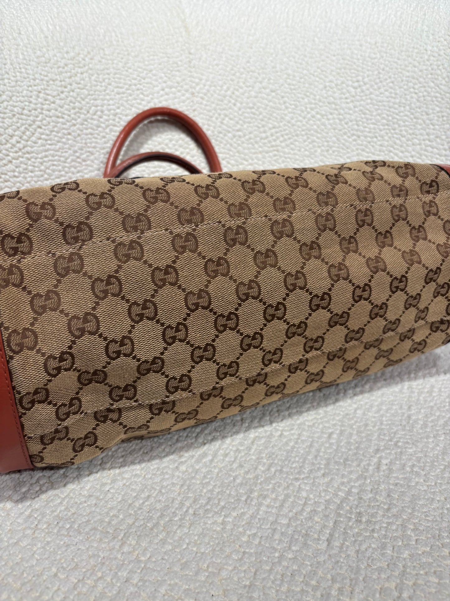Gucci - Leather tote & Canvas - Orange/Cognac
