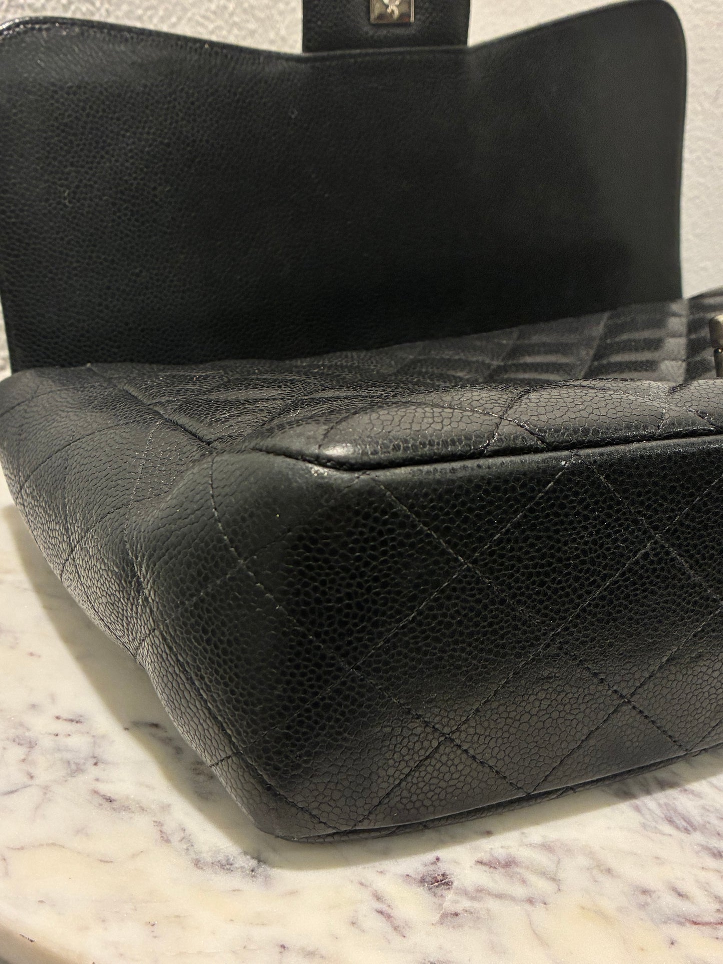 Chanel Jumbo Classic Single Flap – Black Caviar & Silver Hardware