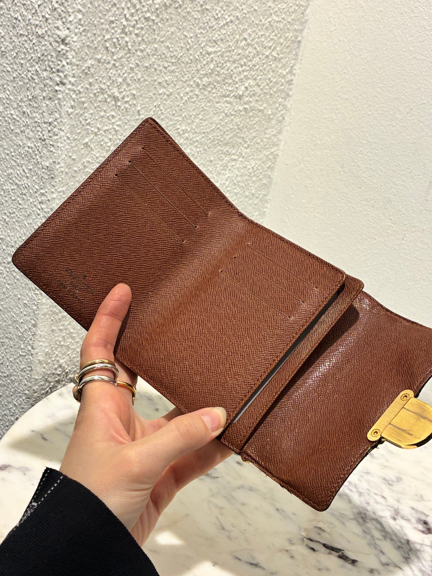 Louis Vuitton Wallet – Brown Leather with Gold Clasp
