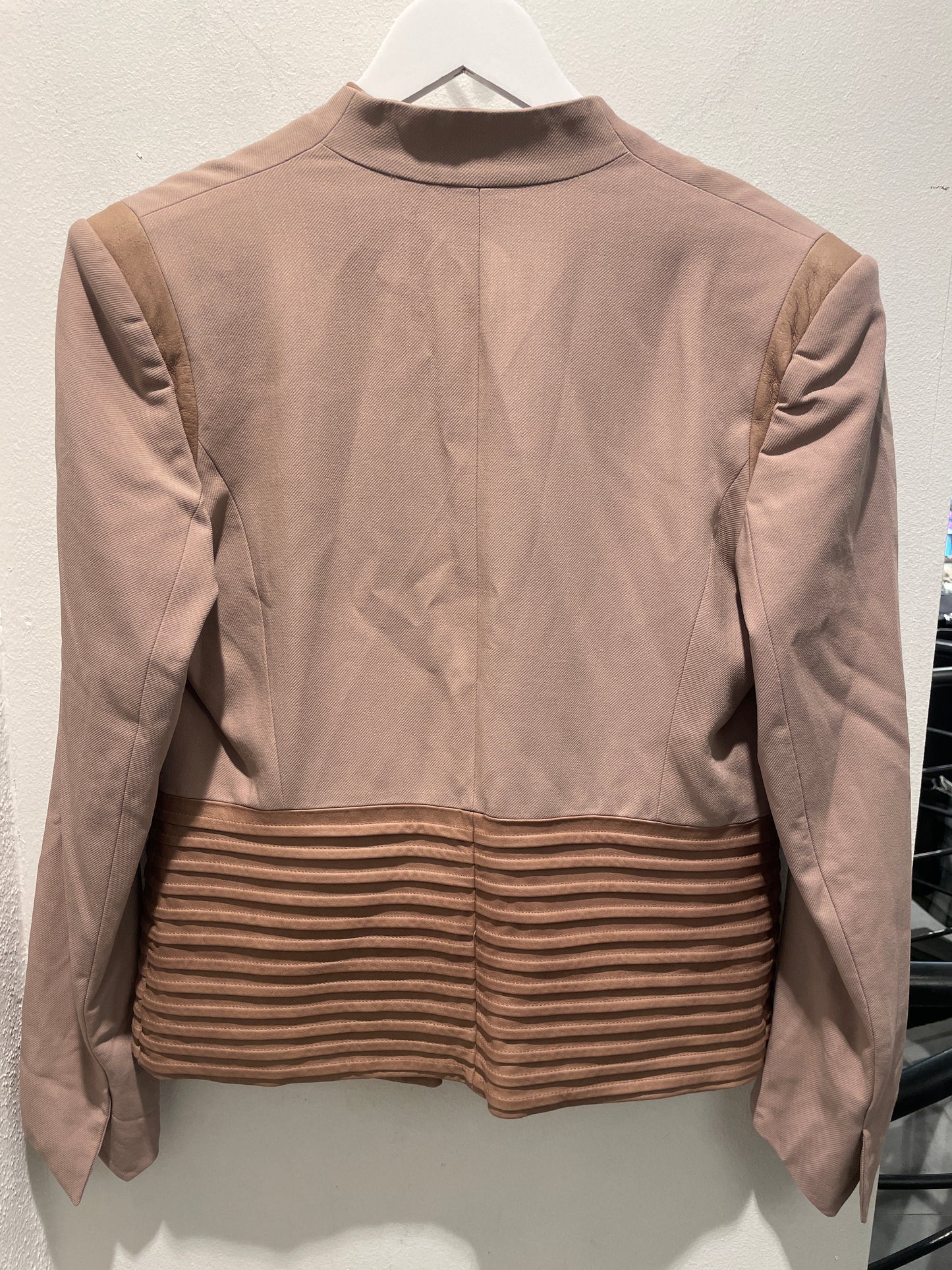 Helmut Lang Jacket – Dusty Rose Textured Wool & Leather - L