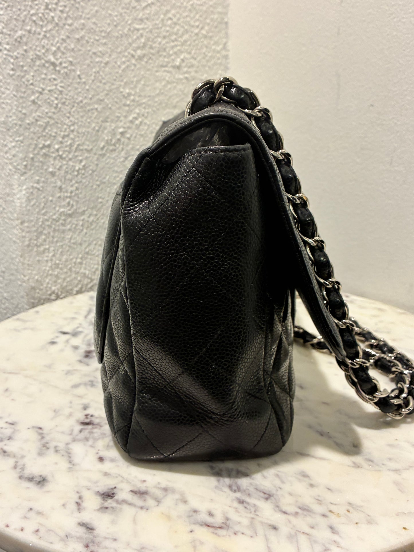 Chanel Jumbo Classic Single Flap – Black Caviar & Silver Hardware