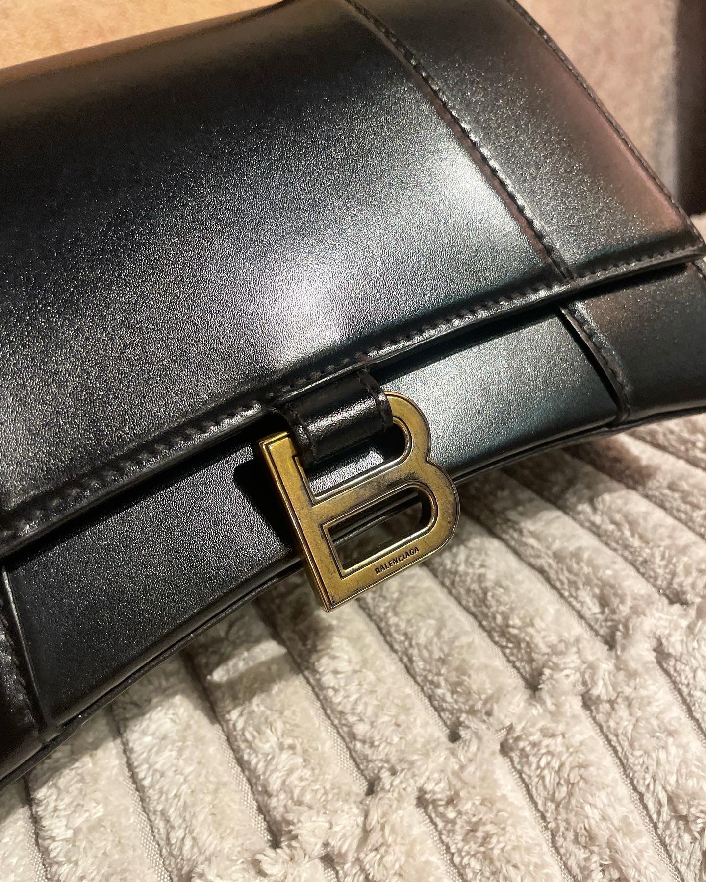 Balenciaga Hourglass taske - Sort med guld